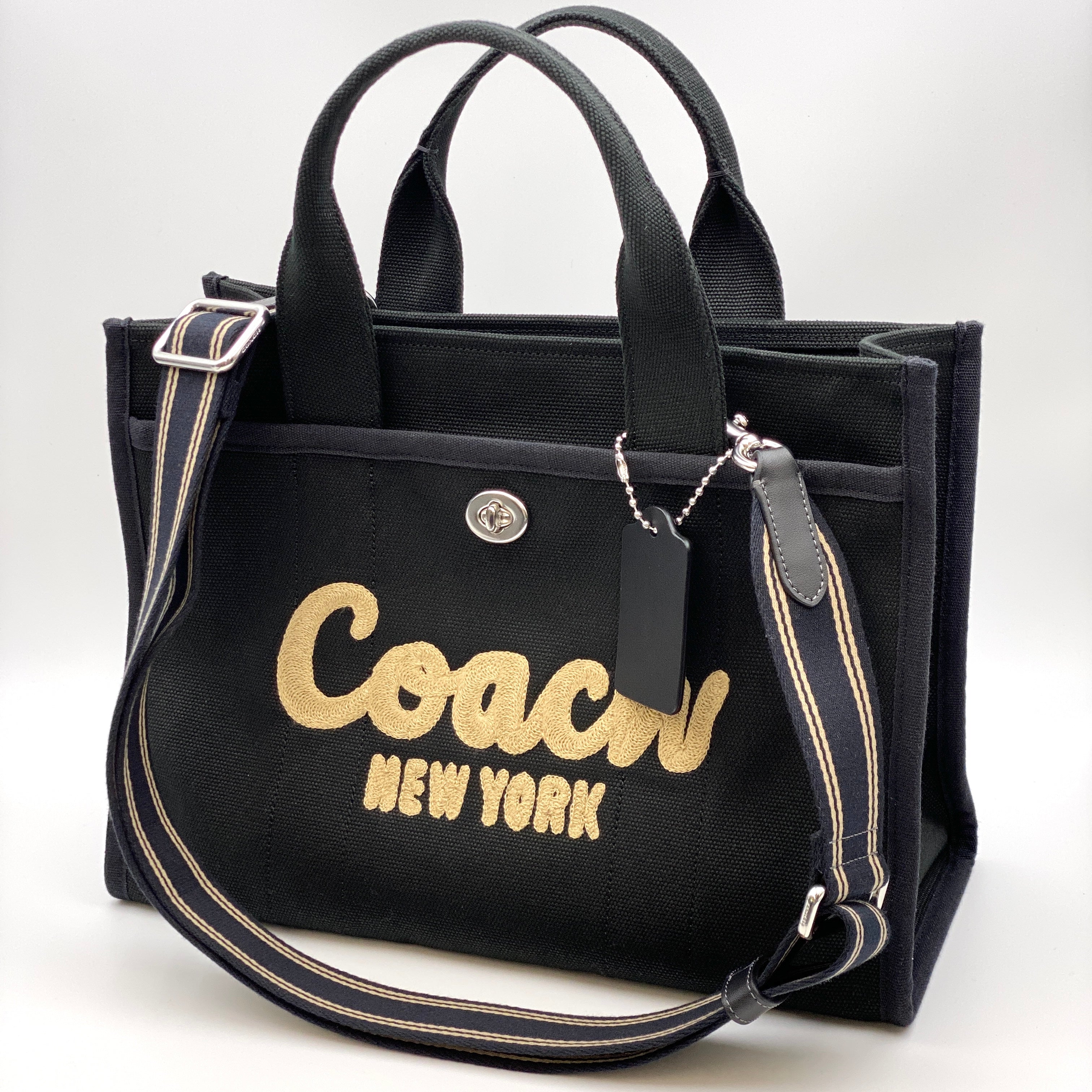 【送料無料】_ COACH_(コーチ)_カーゴトート2WAY _ショルダーベルト付 CP158LHBLK _中古品