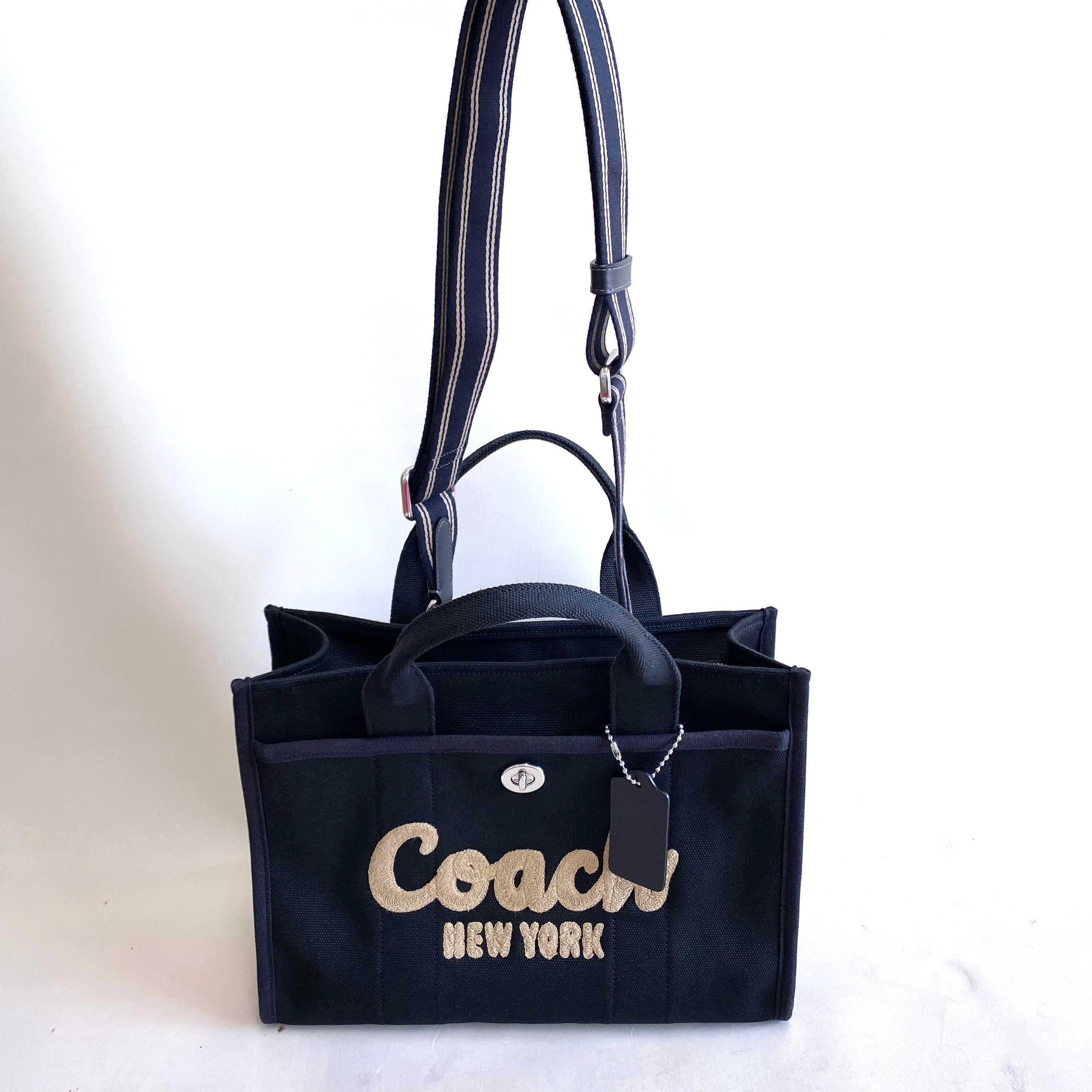 【送料無料】_ COACH_(コーチ)_カーゴトート2WAY _ショルダーベルト付 CP158LHBLK _中古品
