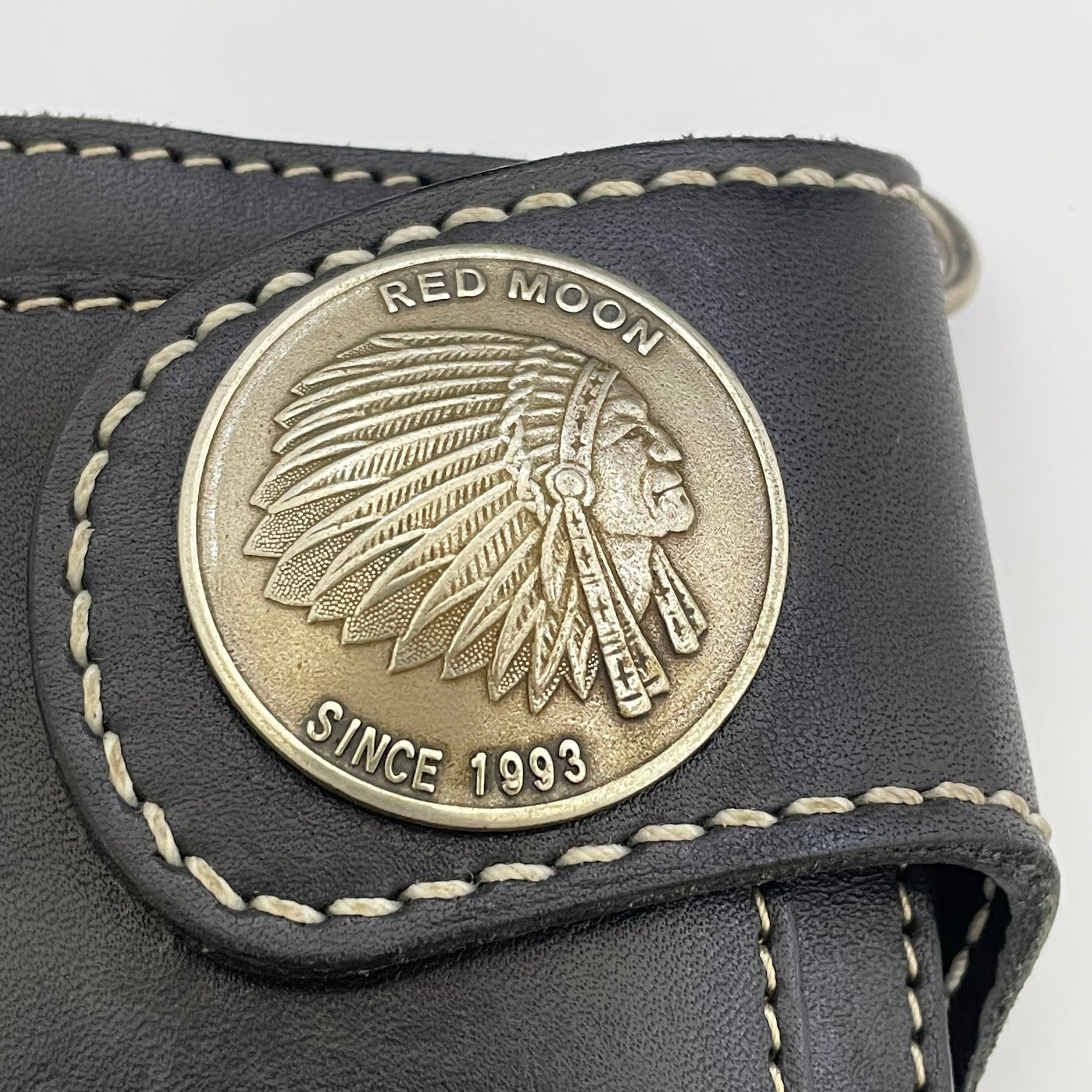 【送料無料】_ RED MOON_(レッドムーン)_MHS−02Iロングウォレット_ブラック レザーロープ付き_中古品