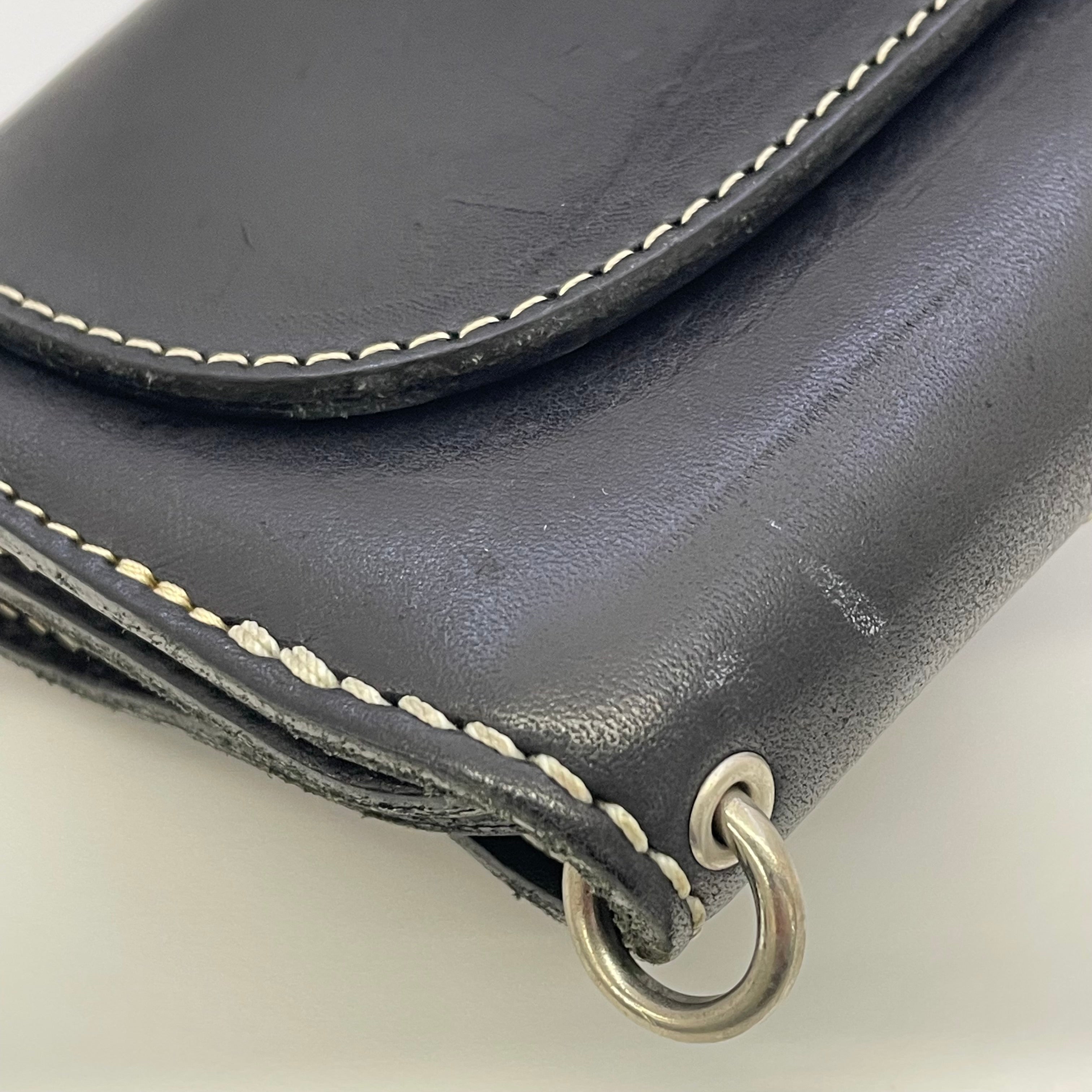 【送料無料】_ RED MOON_(レッドムーン)_MHS−02Iロングウォレット_ブラック レザーロープ付き_中古品