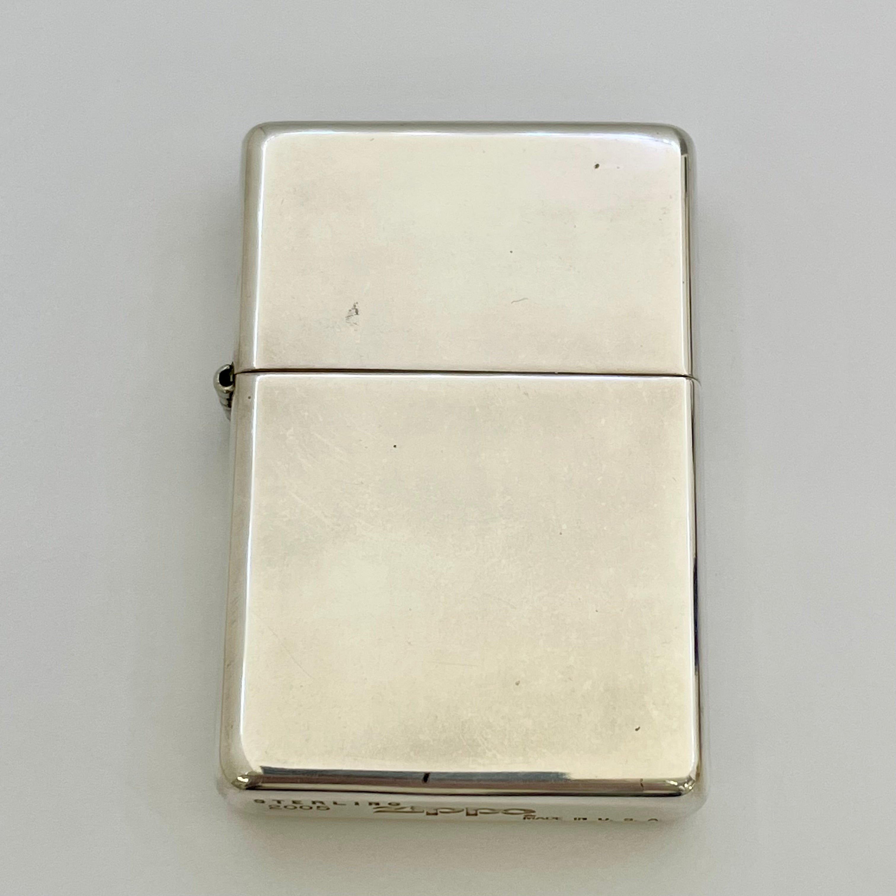 【送料無料】_ Zippo_(ジッポ)_オイルライター_STERLING SILVER無地2005_中古品