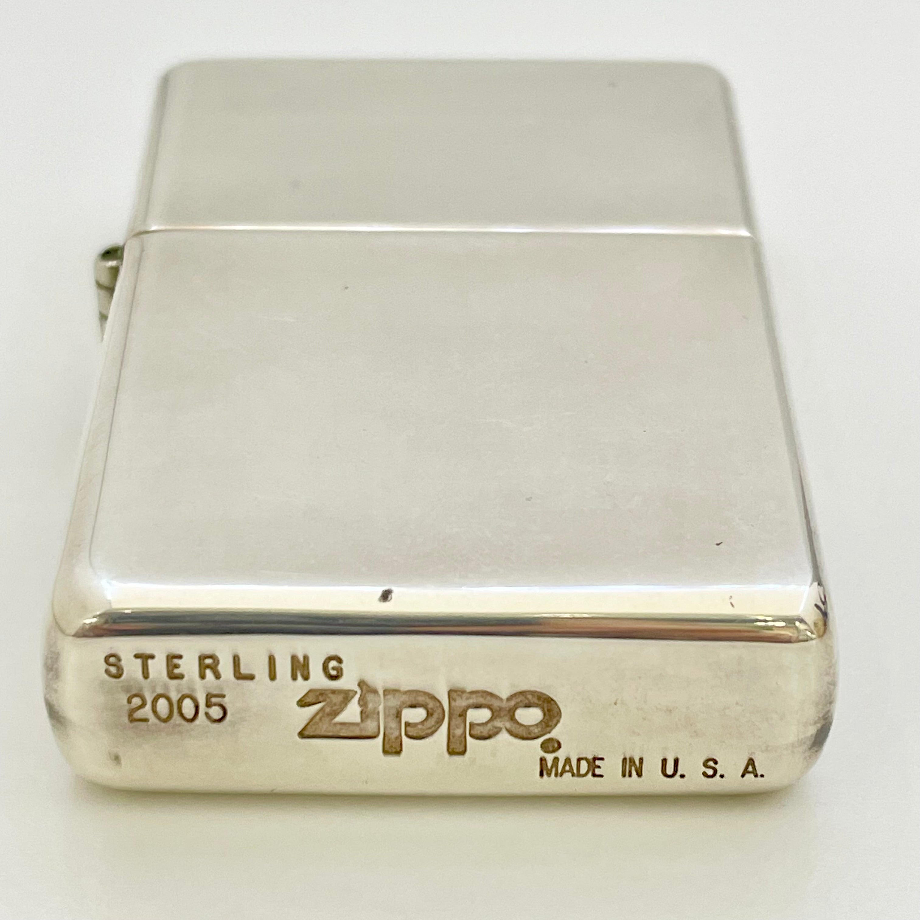 【送料無料】_ Zippo_(ジッポ)_オイルライター_STERLING SILVER無地2005_中古品