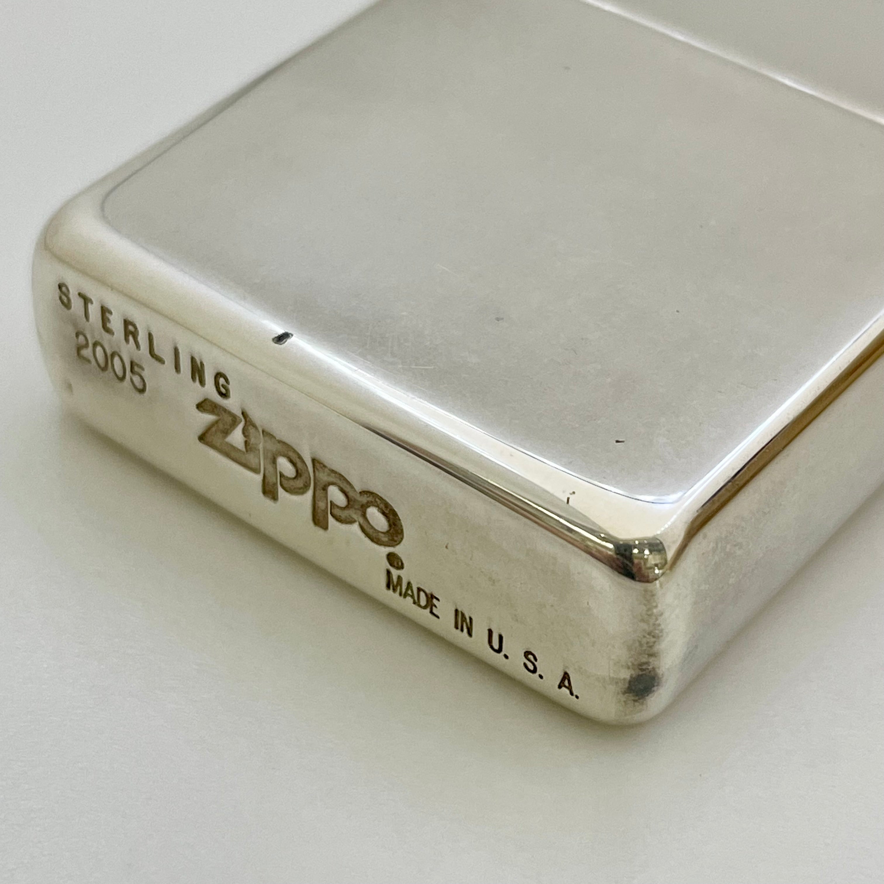 【送料無料】_ Zippo_(ジッポ)_オイルライター_STERLING SILVER無地2005_中古品