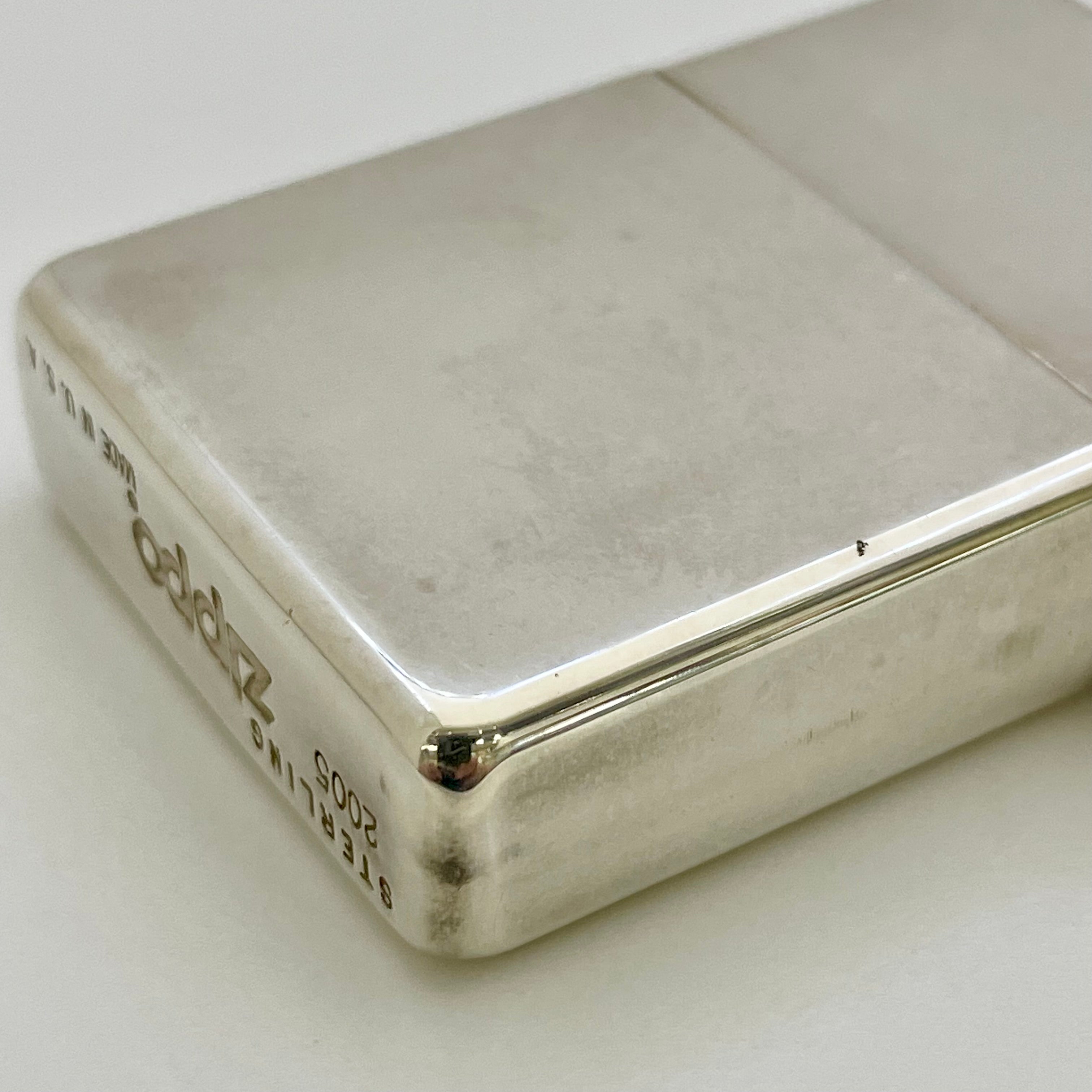 【送料無料】_ Zippo_(ジッポ)_オイルライター_STERLING SILVER無地2005_中古品
