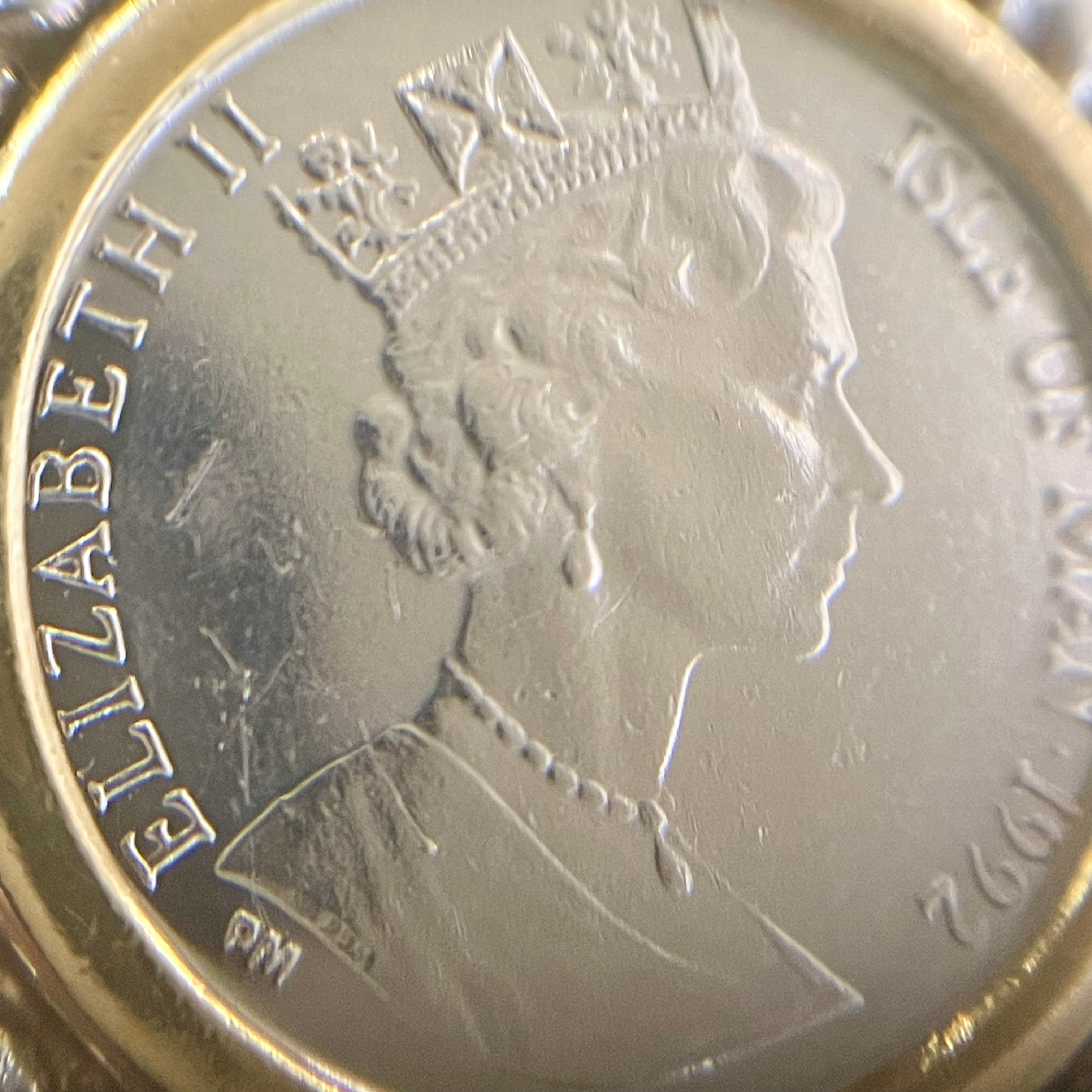 【送料無料】_ ノンブランド_プラチナコイン付き_K18/Pt900コンビリング_中古品