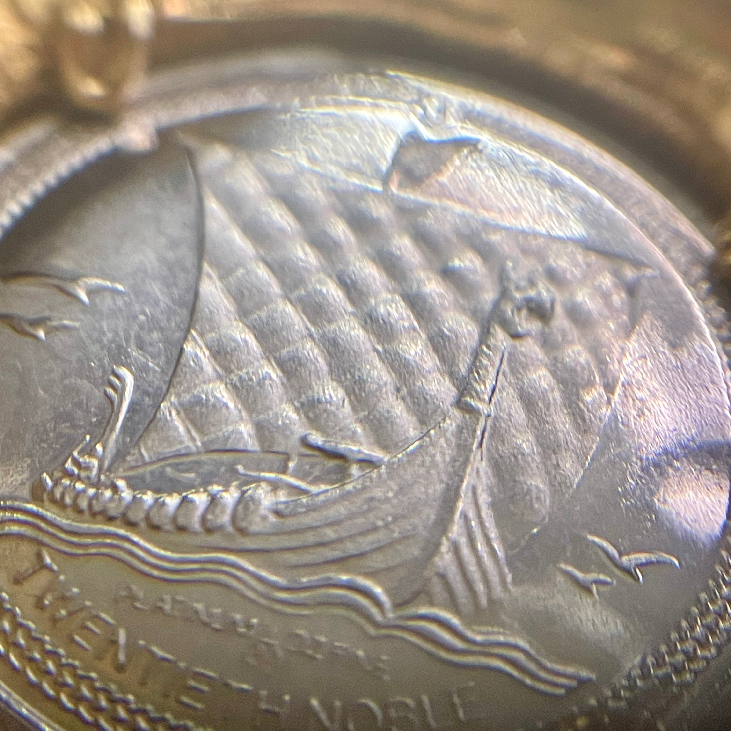 【送料無料】_ ノンブランド_プラチナコイン付き_K18/Pt900コンビリング_中古品