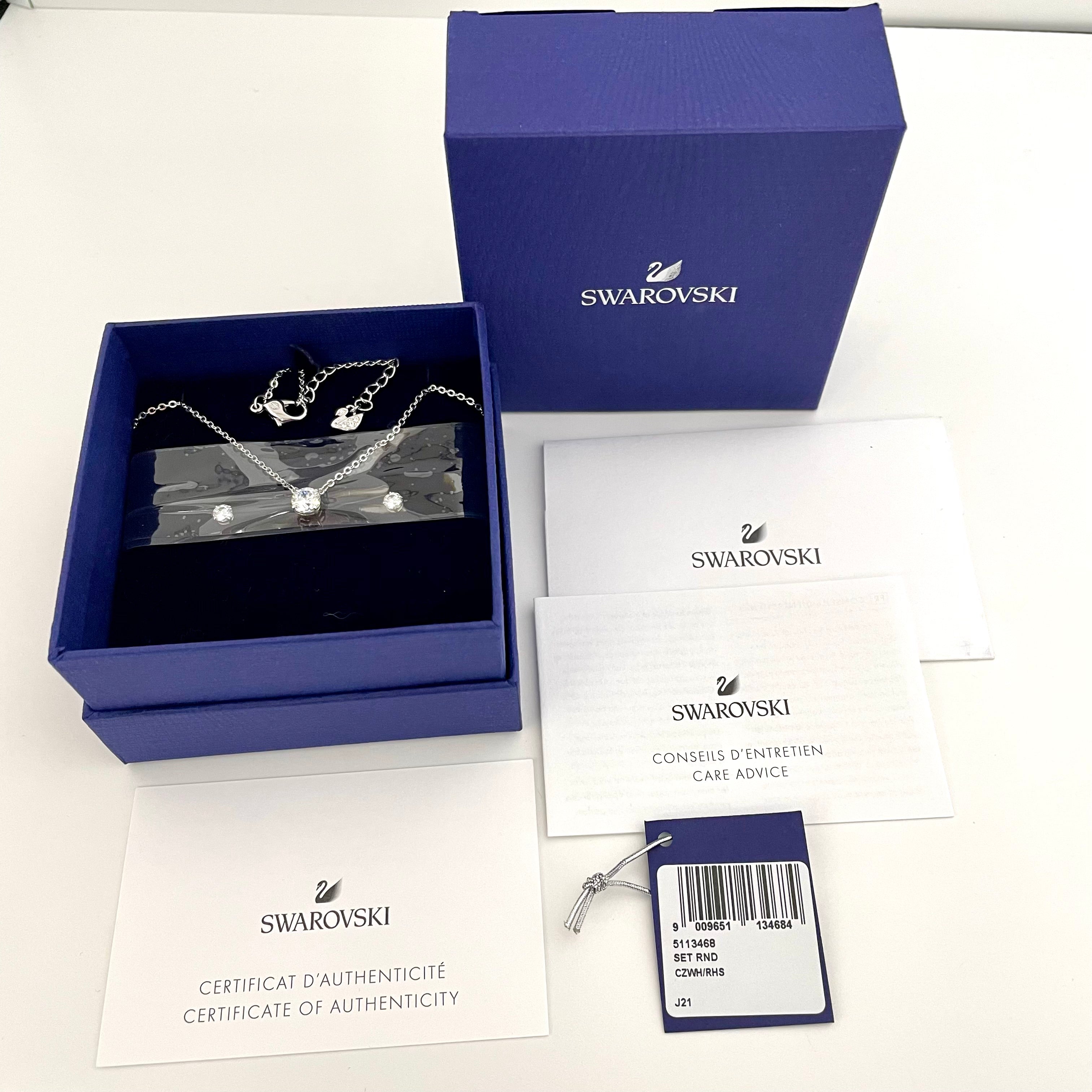 【送料無料】_ SWAROVSKI_(スワロフスキー)_Stilla Attract _ネックレス&ピアスセット_未使用品