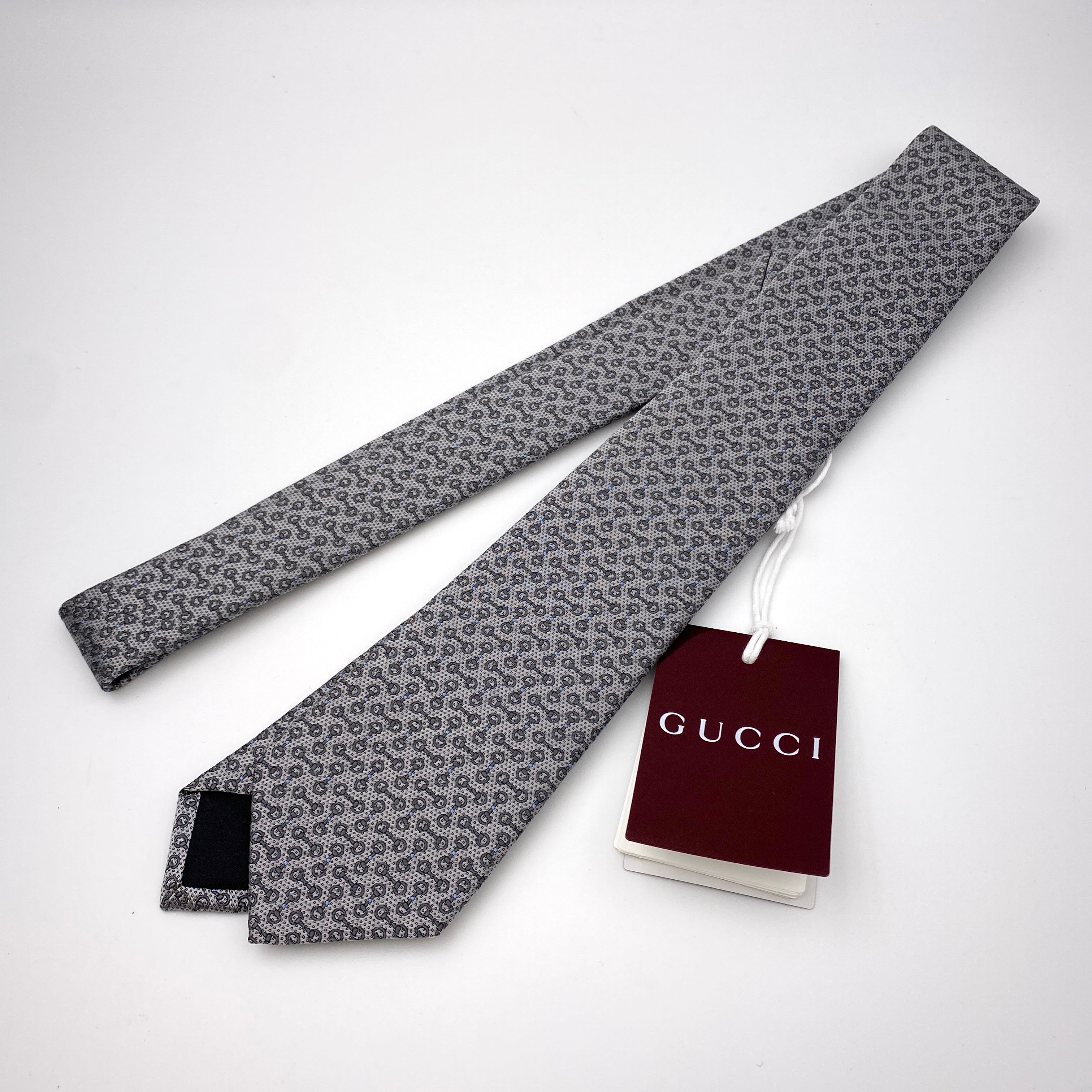 【送料無料】_ GUCCI_(グッチ)_ホースビット_ シルクジャカード ネクタイ_ 未使用品