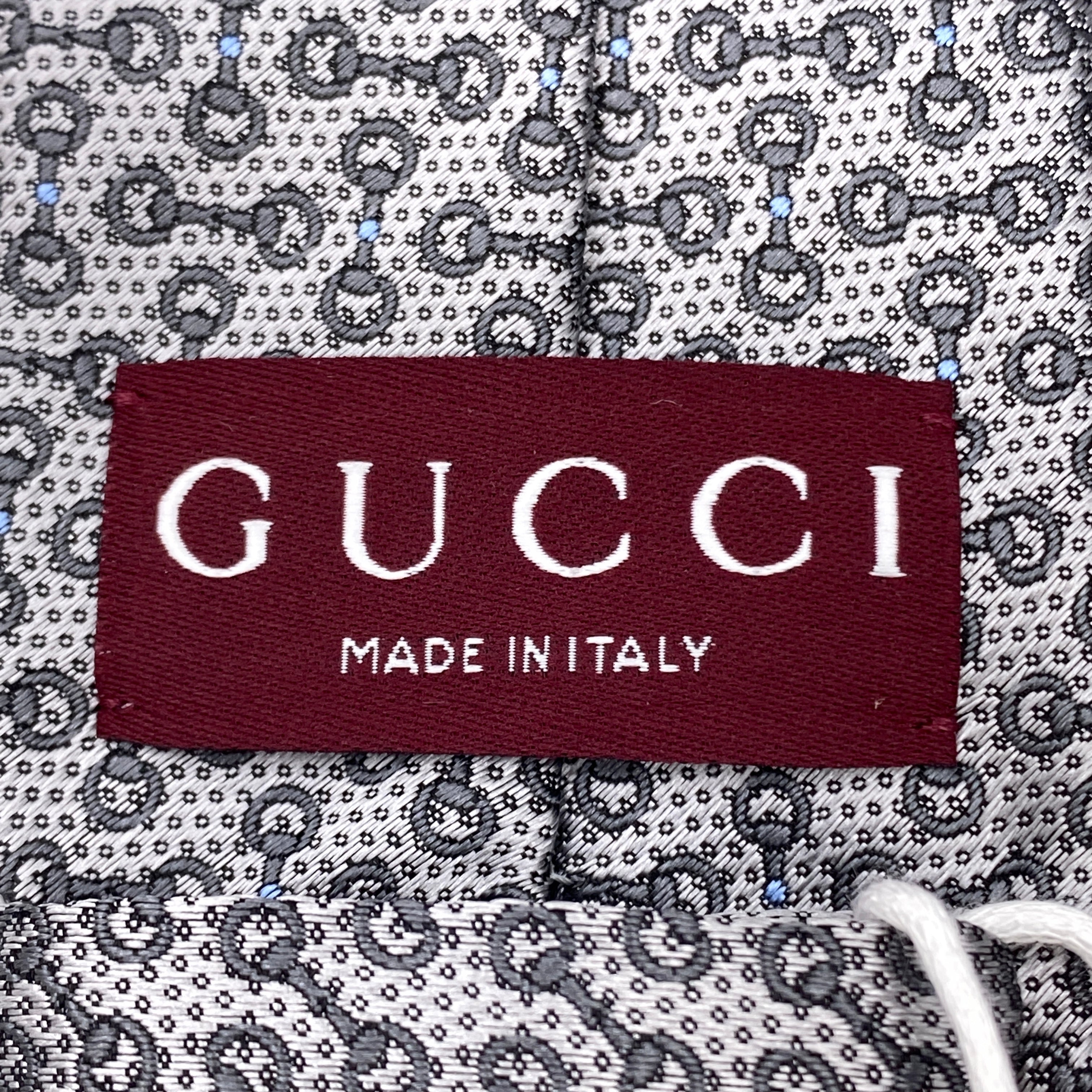 【送料無料】_ GUCCI_(グッチ)_ホースビット_ シルクジャカード ネクタイ_ 未使用品