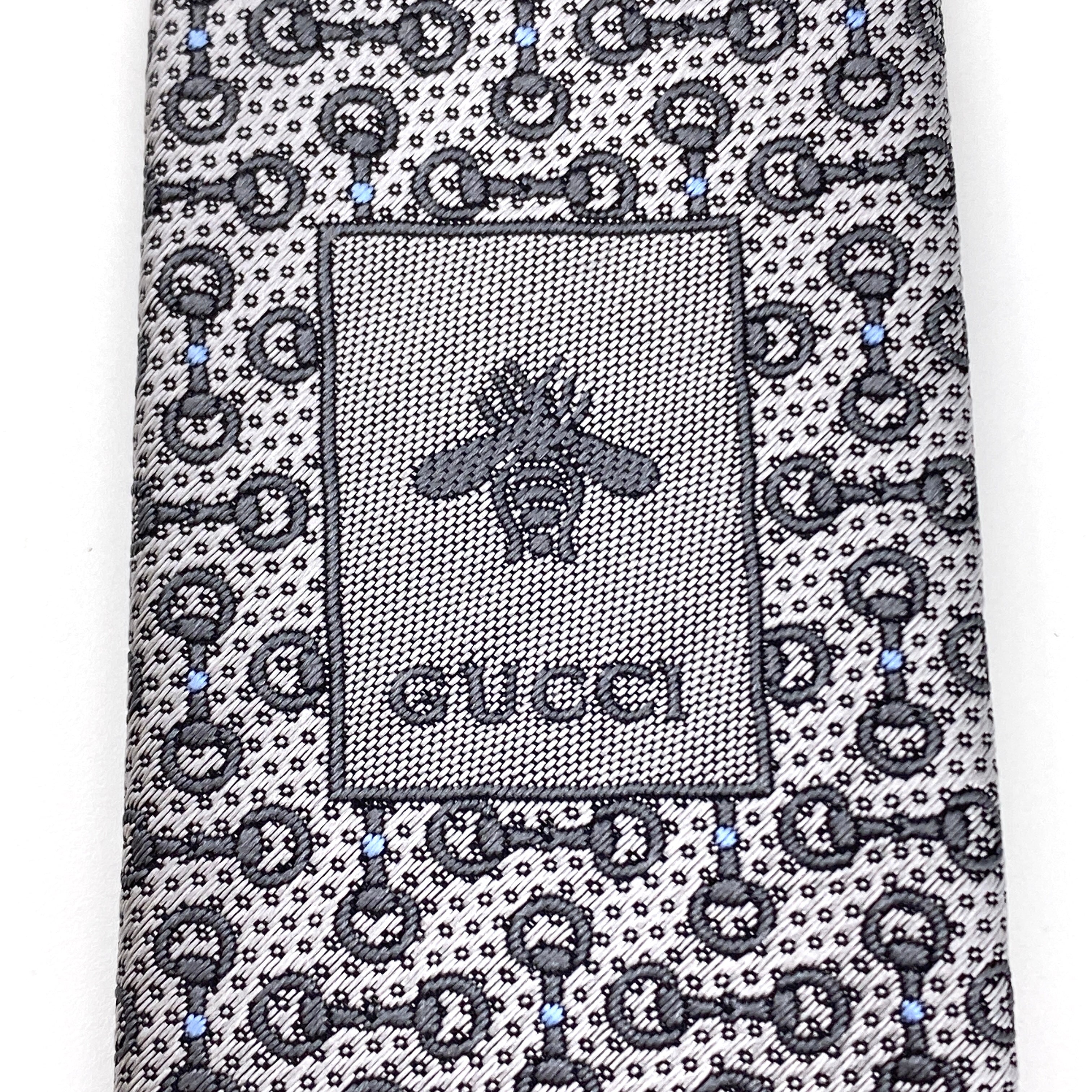 【送料無料】_ GUCCI_(グッチ)_ホースビット_ シルクジャカード ネクタイ_ 未使用品