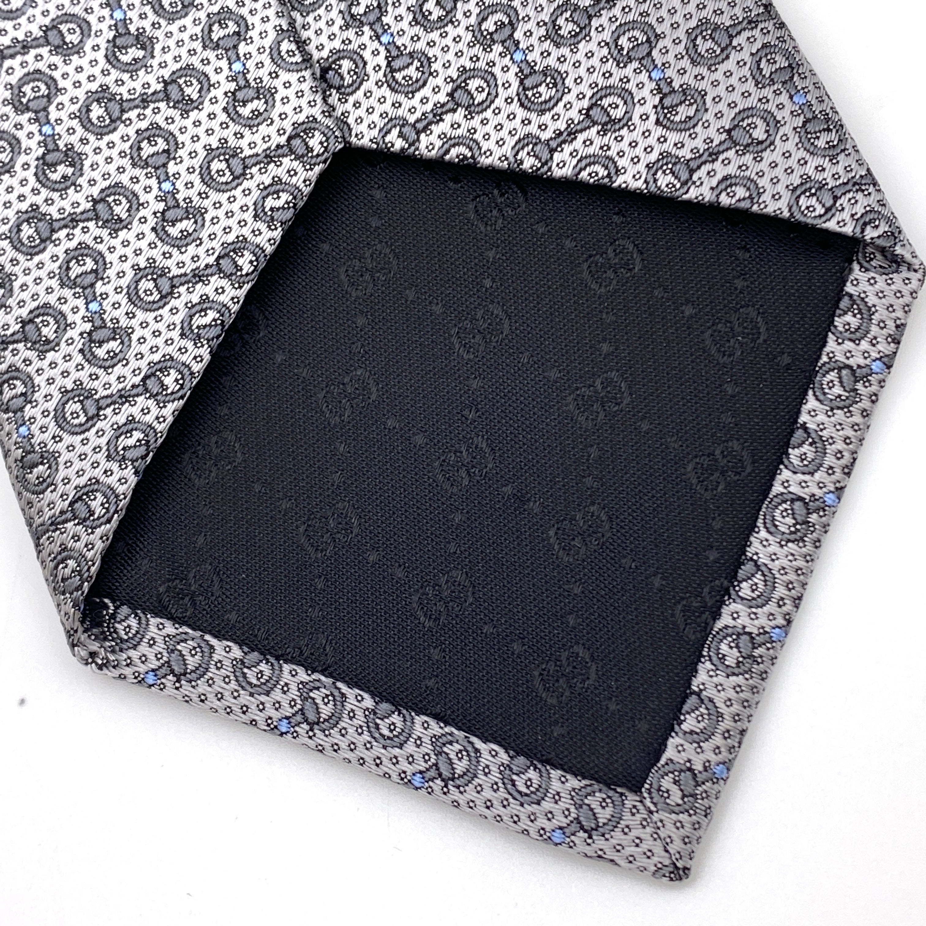 【送料無料】_ GUCCI_(グッチ)_ホースビット_ シルクジャカード ネクタイ_ 未使用品