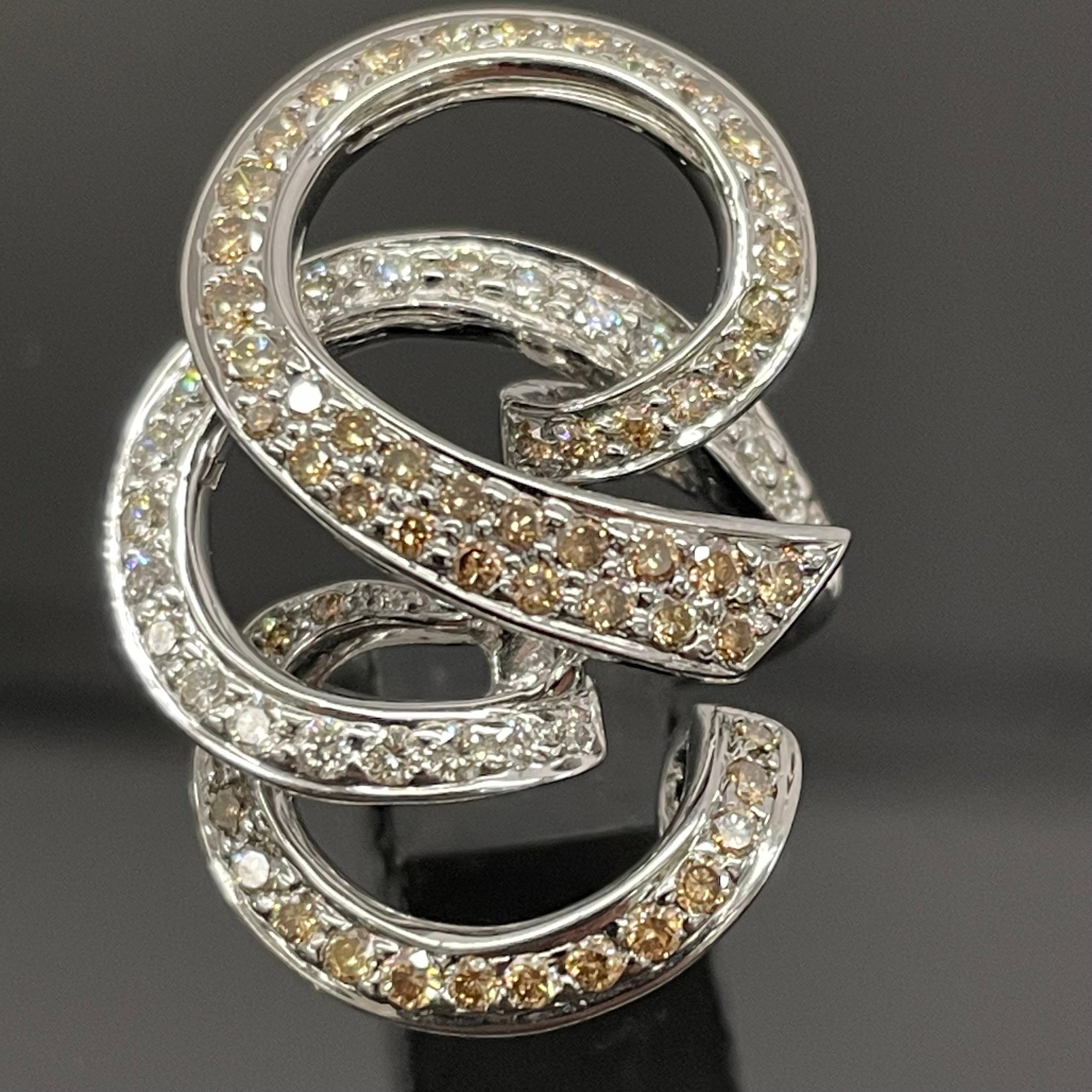 ノンブランド _K18WG FD0.47/0.89ct _ダイヤモンドデザインリング_ 中古品