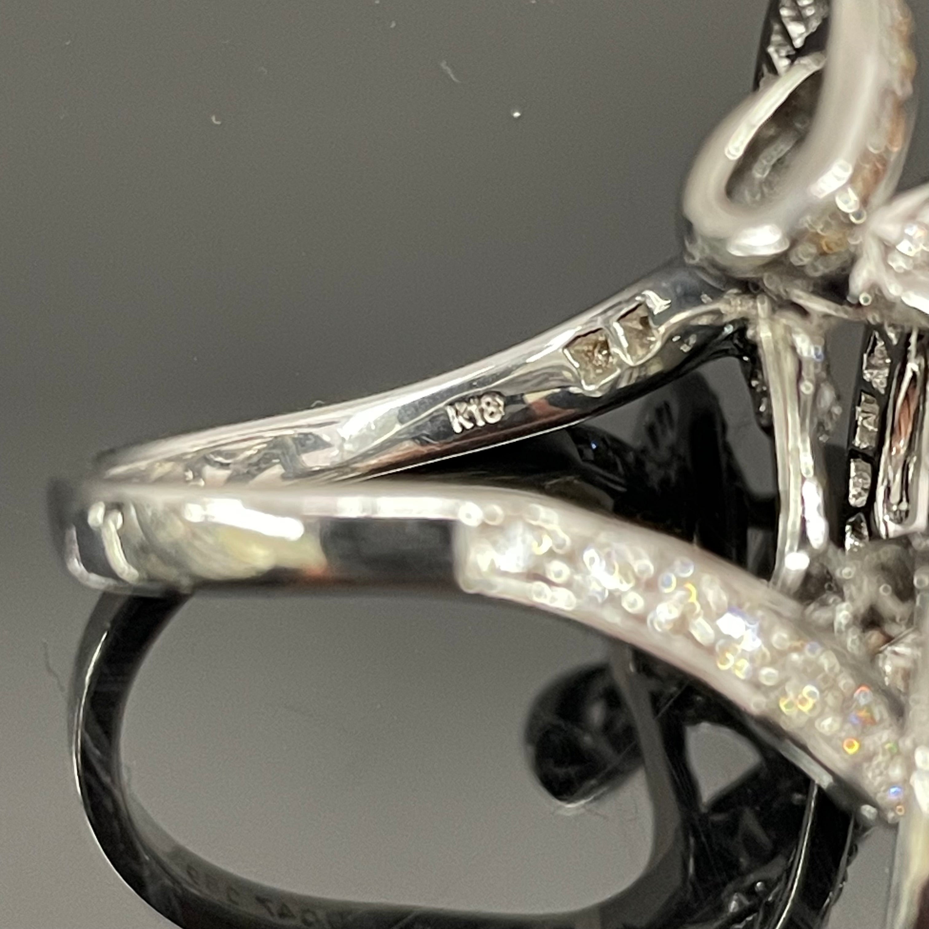 ノンブランド _K18WG FD0.47/0.89ct _ダイヤモンドデザインリング_ 中古品