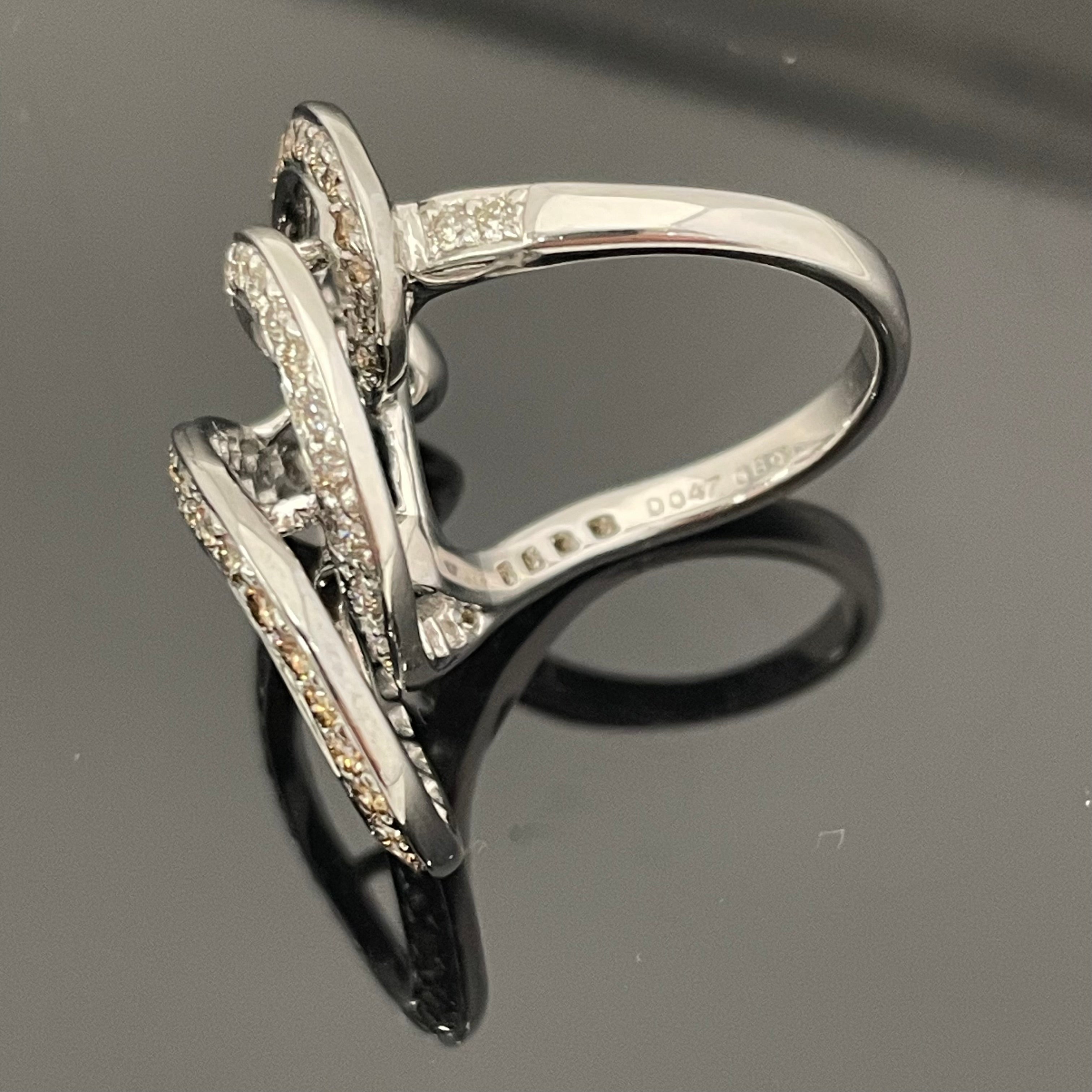 ノンブランド _K18WG FD0.47/0.89ct _ダイヤモンドデザインリング_ 中古品