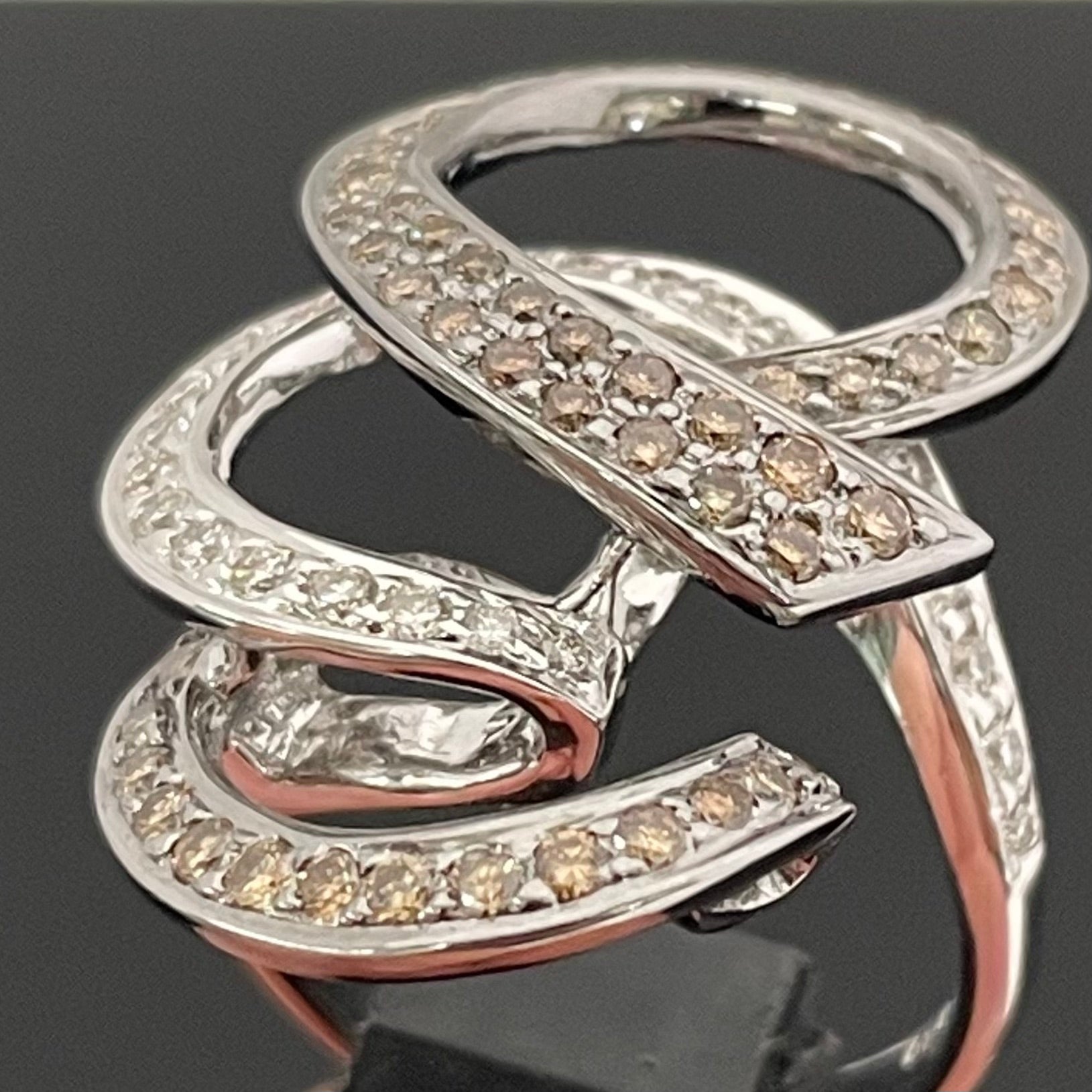 ノンブランド _K18WG FD0.47/0.89ct _ダイヤモンドデザインリング_ 中古品