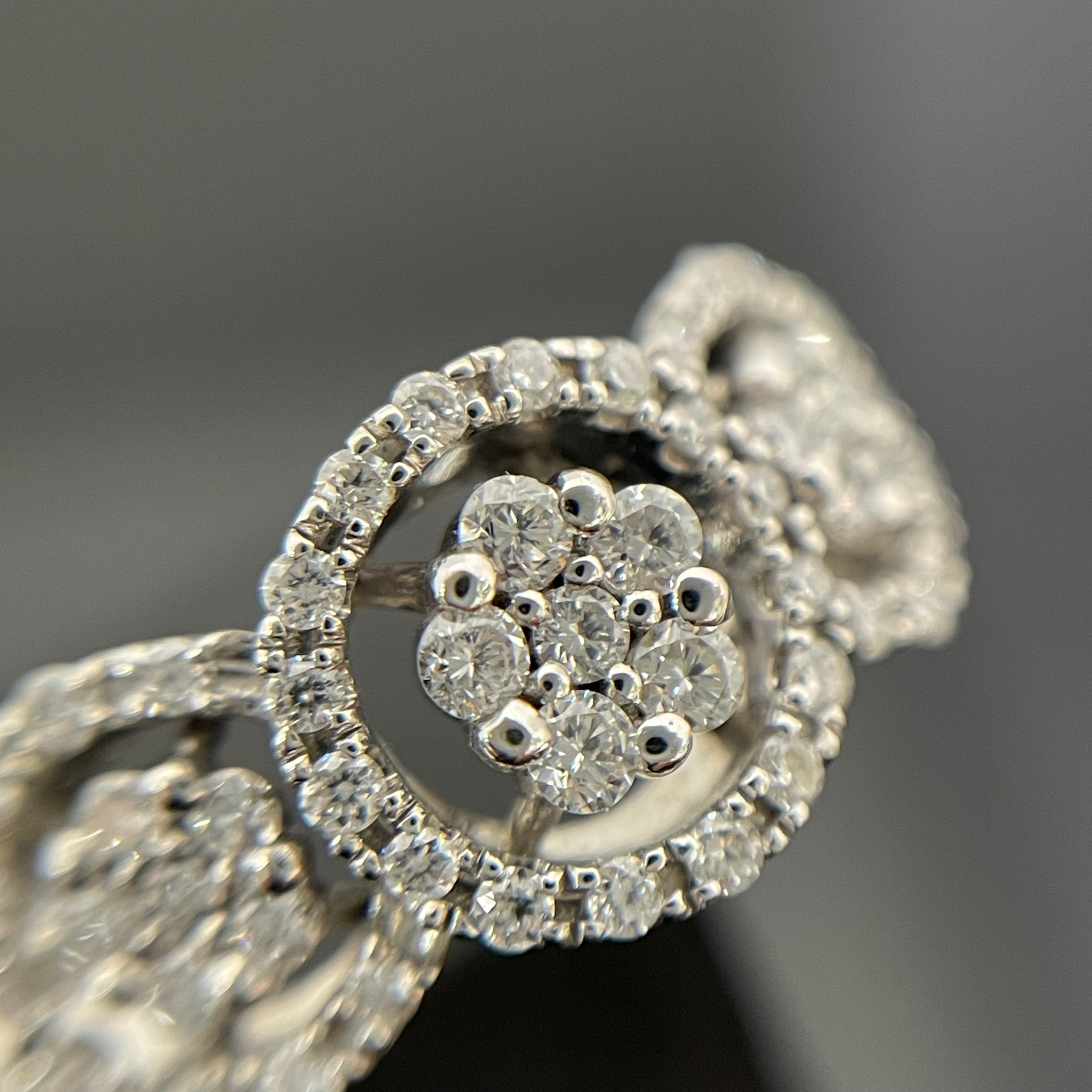 ノンブランド _K18WG FD0.40ct_ ダイヤモンドデザインリング_中古品