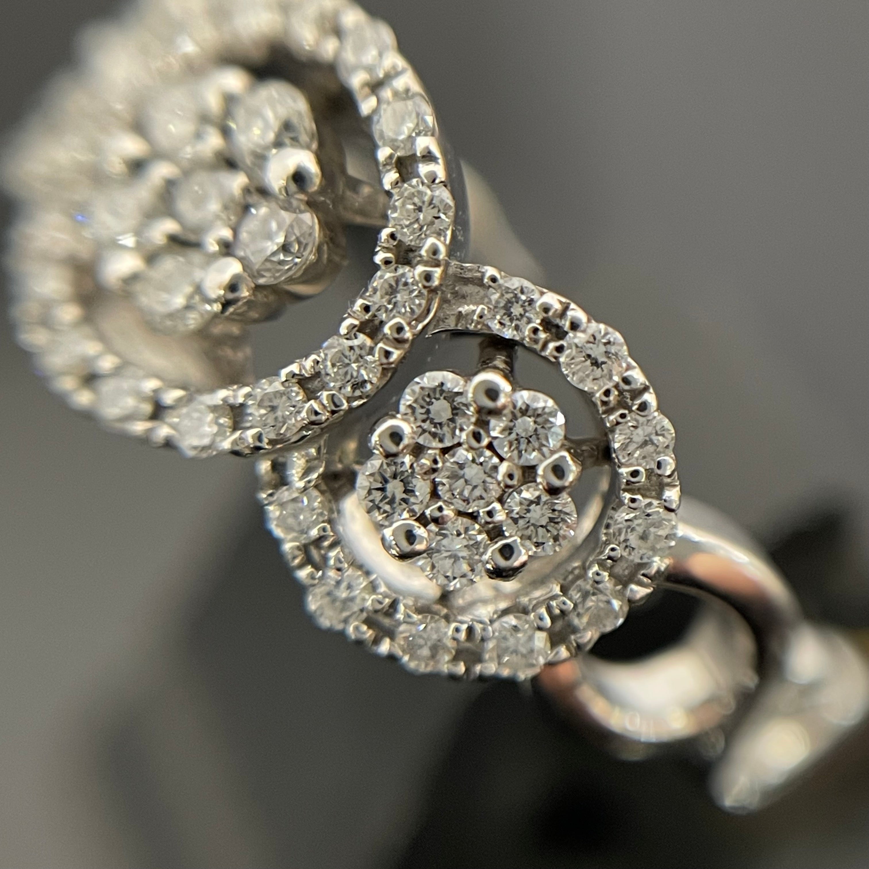 ノンブランド _K18WG FD0.40ct_ ダイヤモンドデザインリング_中古品