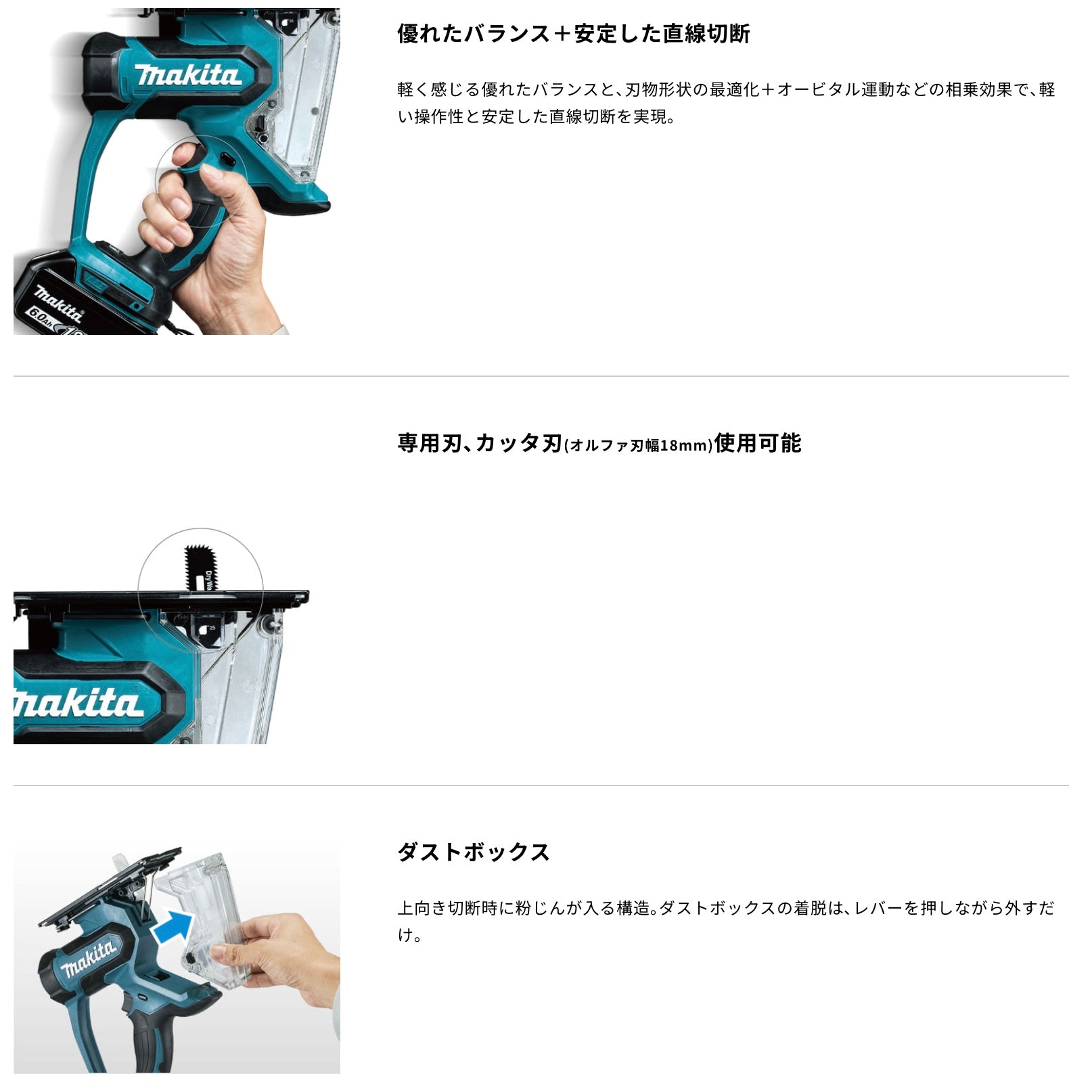 【送料無料】_ makita_(マキタ)_充電式ボードカッタ_SD180DZ(バッテリ.充電器別売)_中古品
