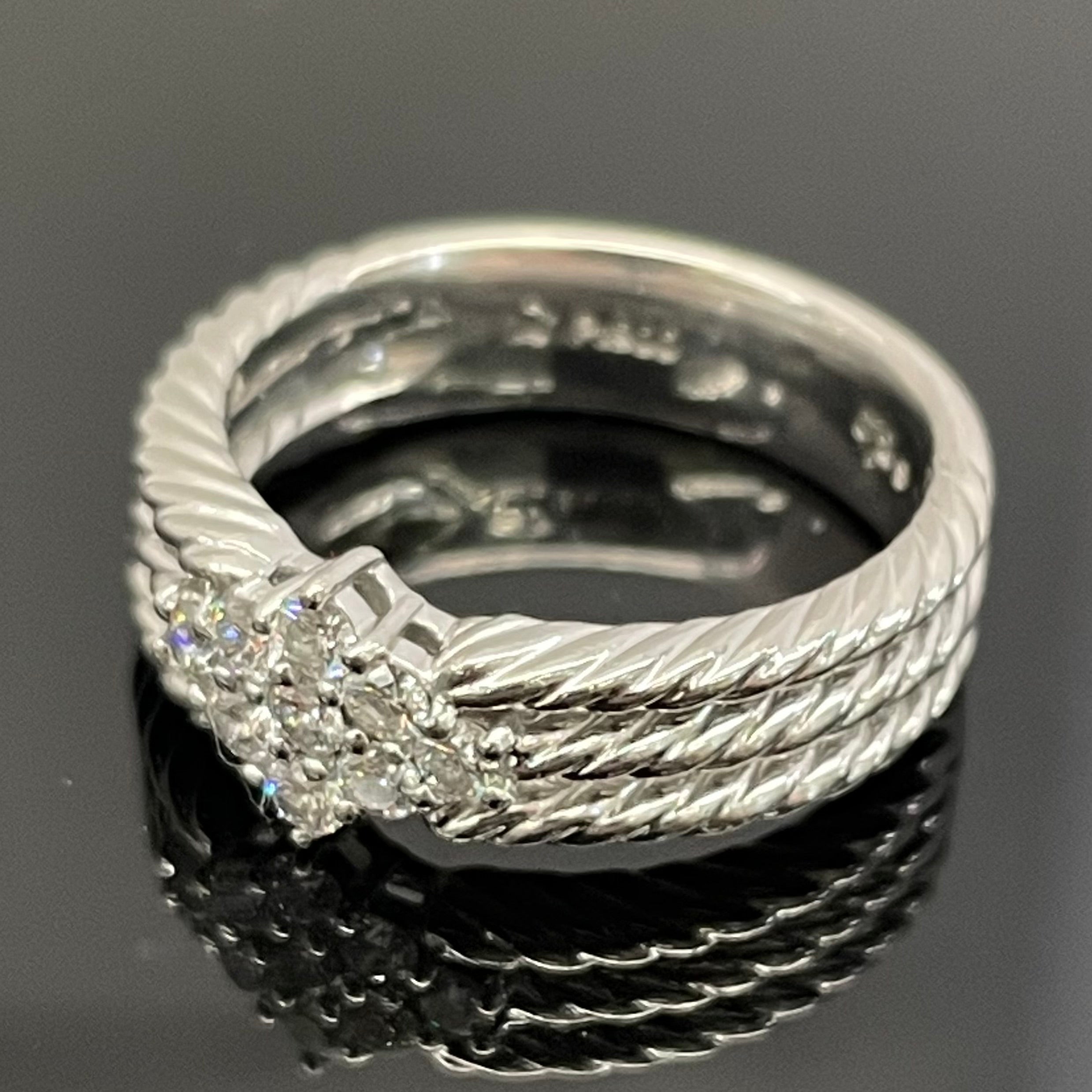 【送料無料】_ 星の砂_ Pt900ダイヤモンドリング_FD0.29ct 7.2g #10.5号_ 中古品