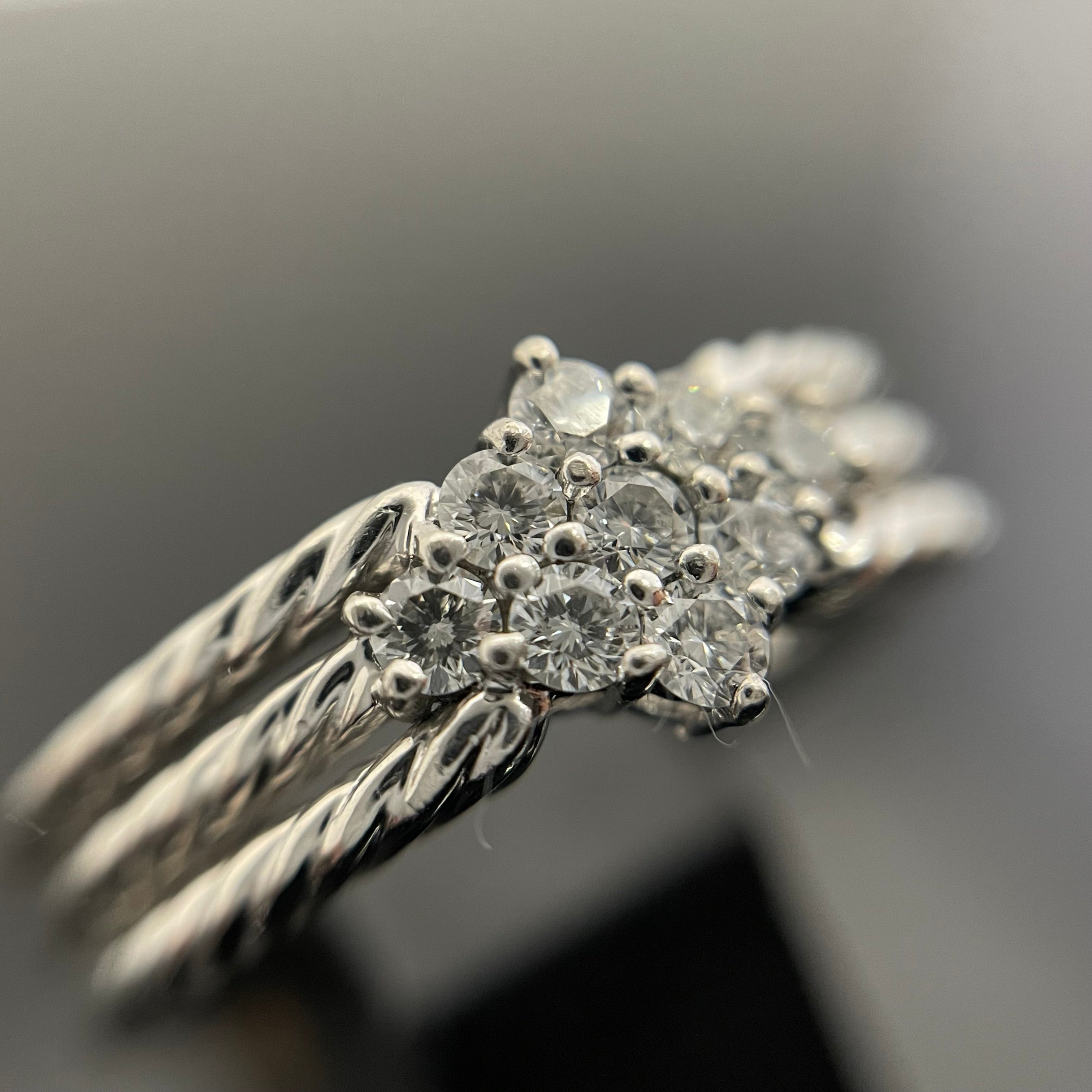 【送料無料】_ 星の砂_ Pt900ダイヤモンドリング_FD0.29ct 7.2g #10.5号_ 中古品