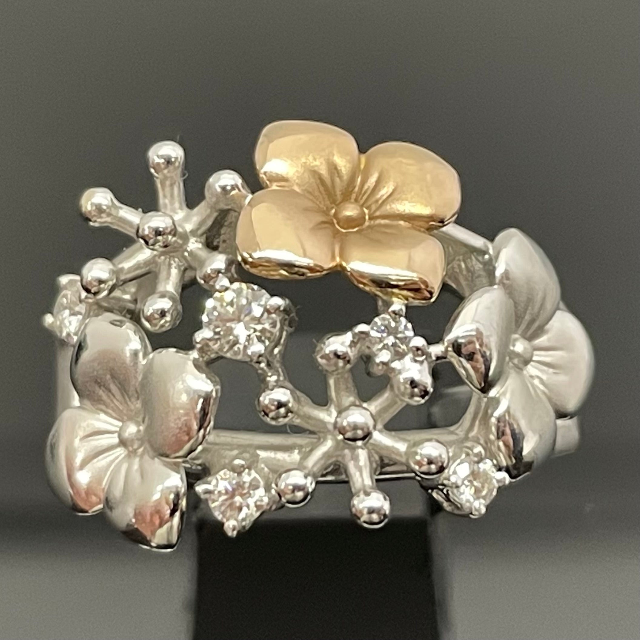 【送料無料】_ TASAKI_(田崎)_K18WG/RG ダイヤモンドリング_FD0.16ct 8.4g #11.5号 _中古品