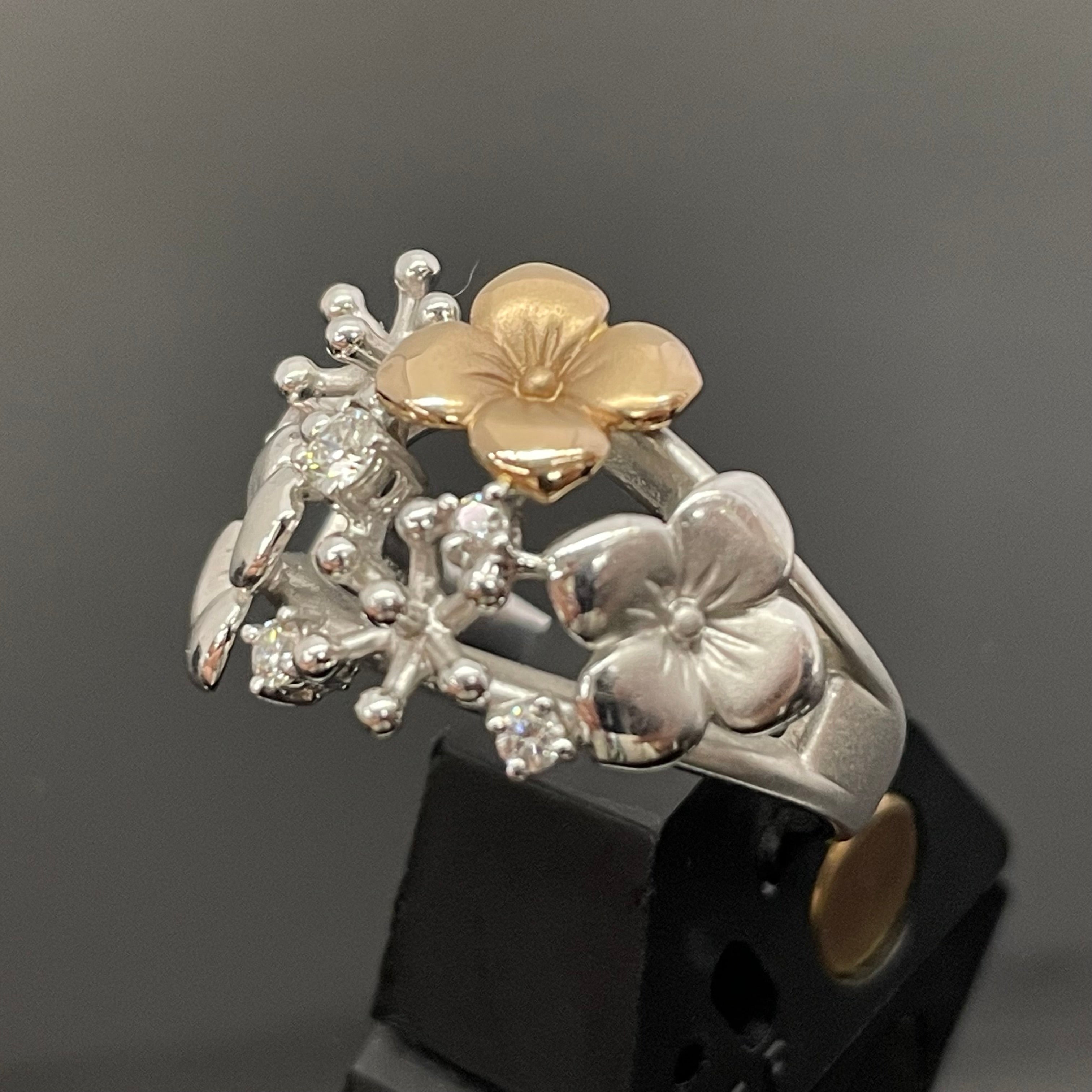 【送料無料】_ TASAKI_(田崎)_K18WG/RG ダイヤモンドリング_FD0.16ct 8.4g #11.5号 _中古品