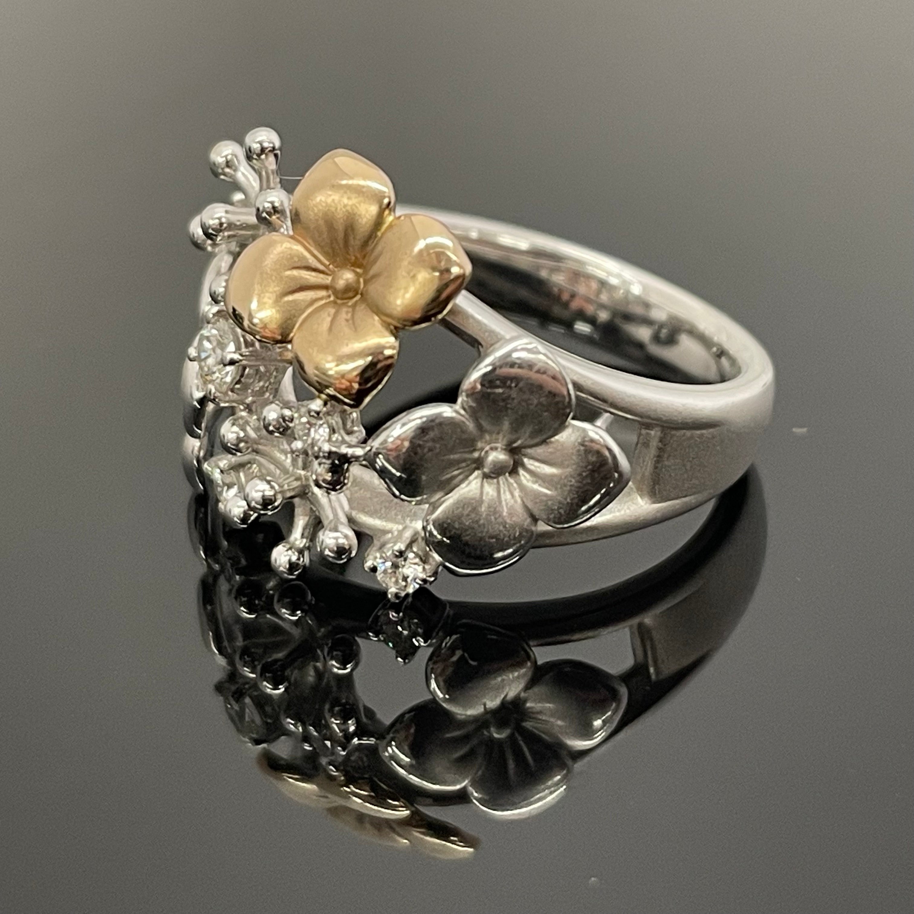 【送料無料】_ TASAKI_(田崎)_K18WG/RG ダイヤモンドリング_FD0.16ct 8.4g #11.5号 _中古品