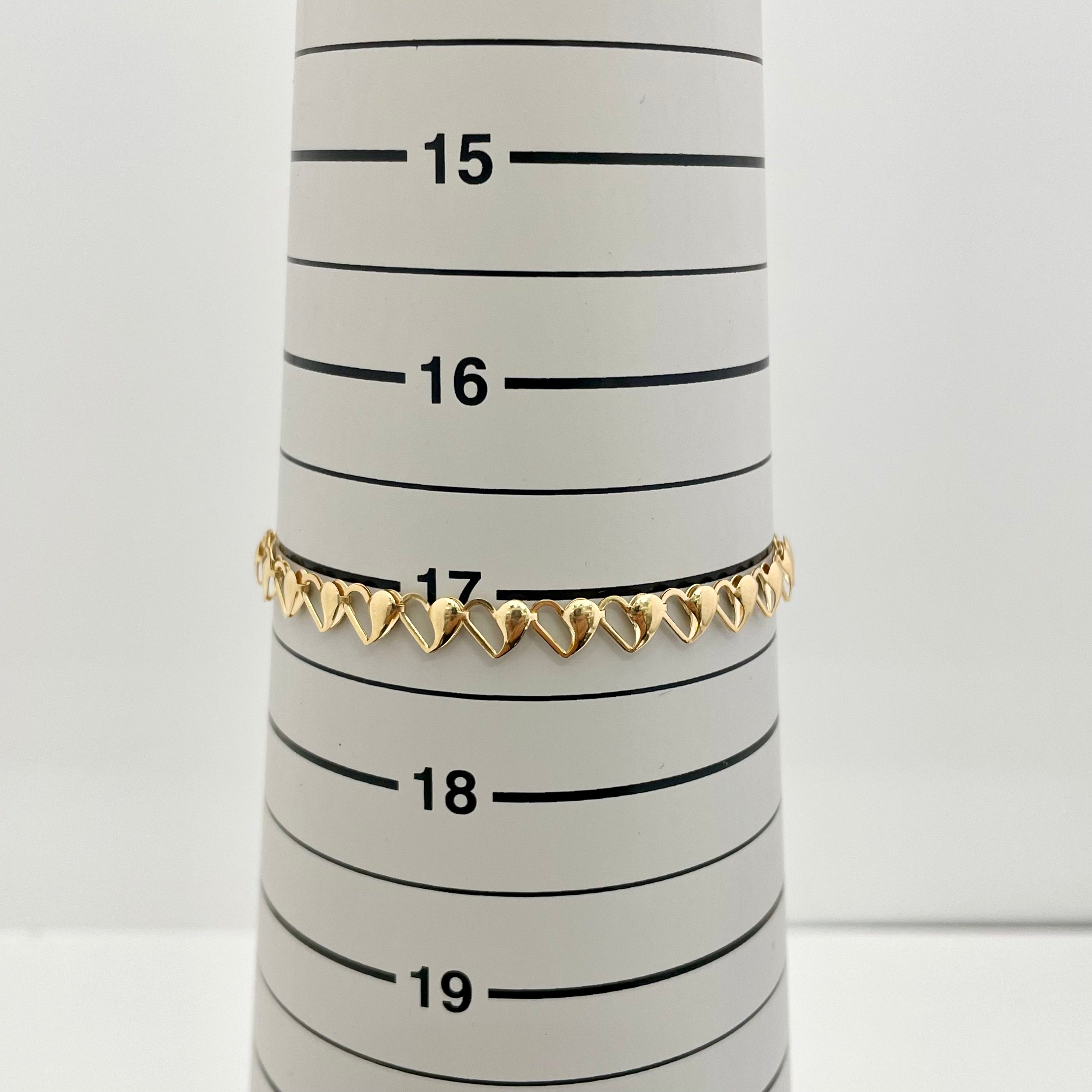 【送料無料】_ ノンブランド_ K18/3.0g_ハートモチーフブレスレット _中古品