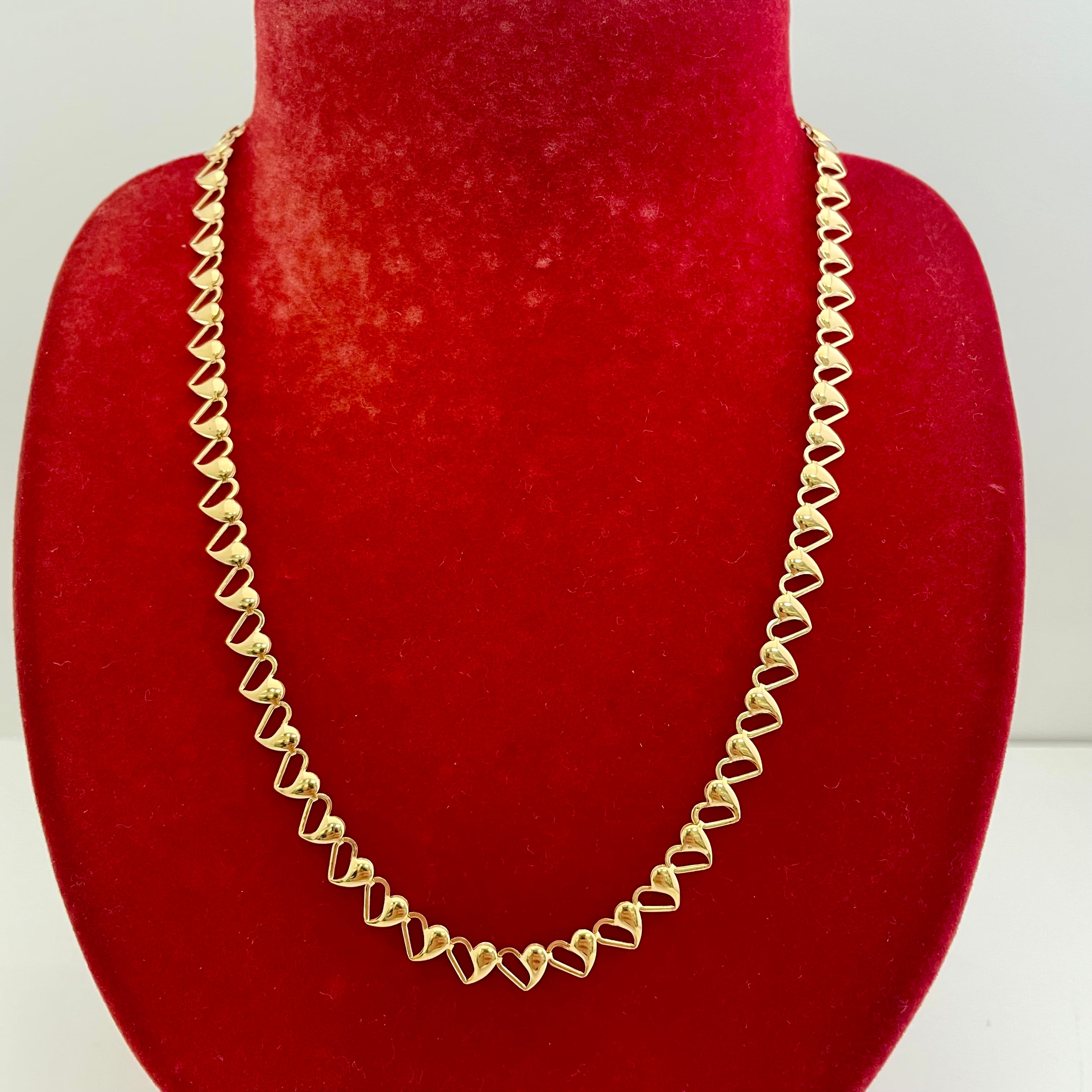 【送料無料】_ ノンブランド_ K18/6.9g_ハートモチーフネックレス_中古品