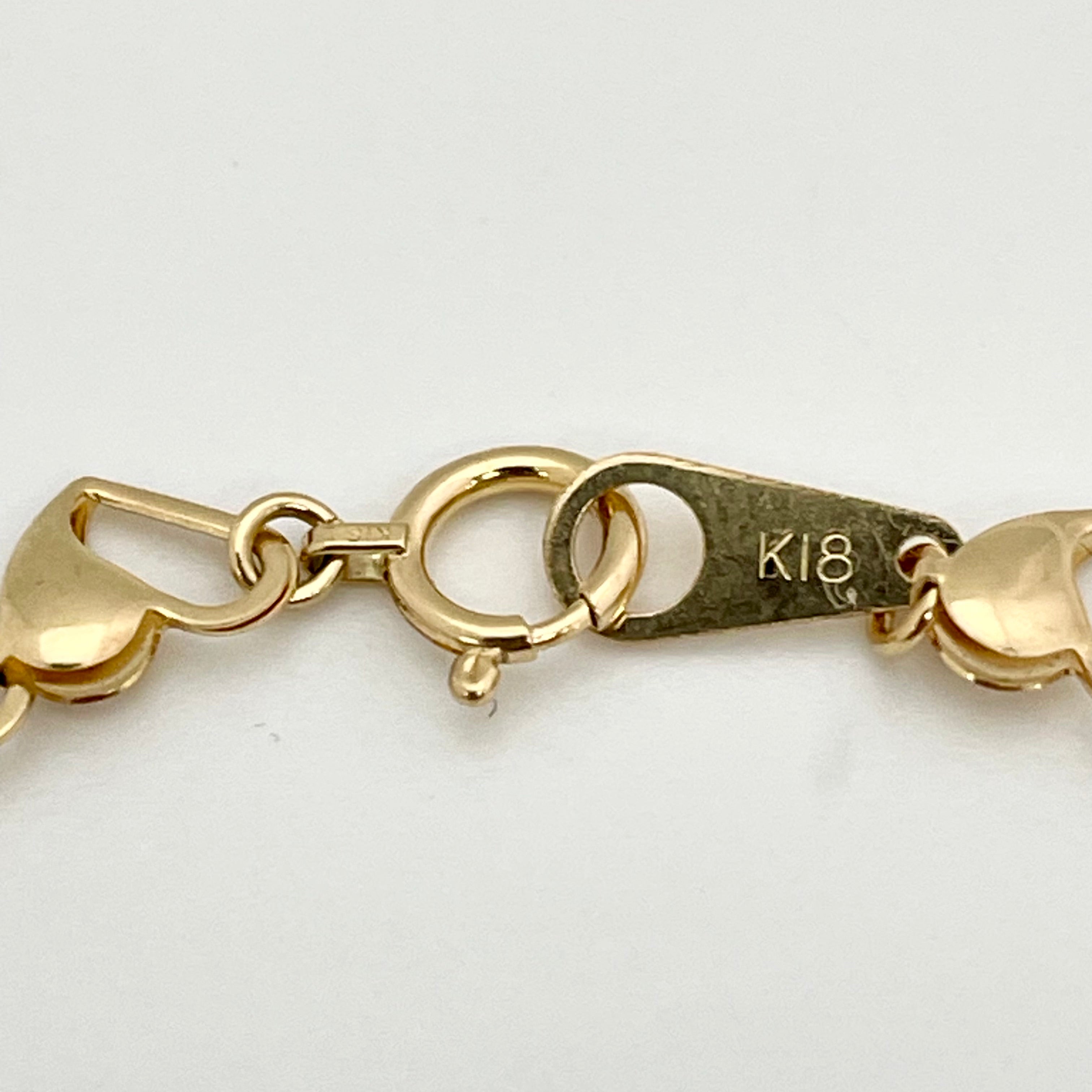 【送料無料】_ ノンブランド_ K18/3.0g_ハートモチーフブレスレット _中古品