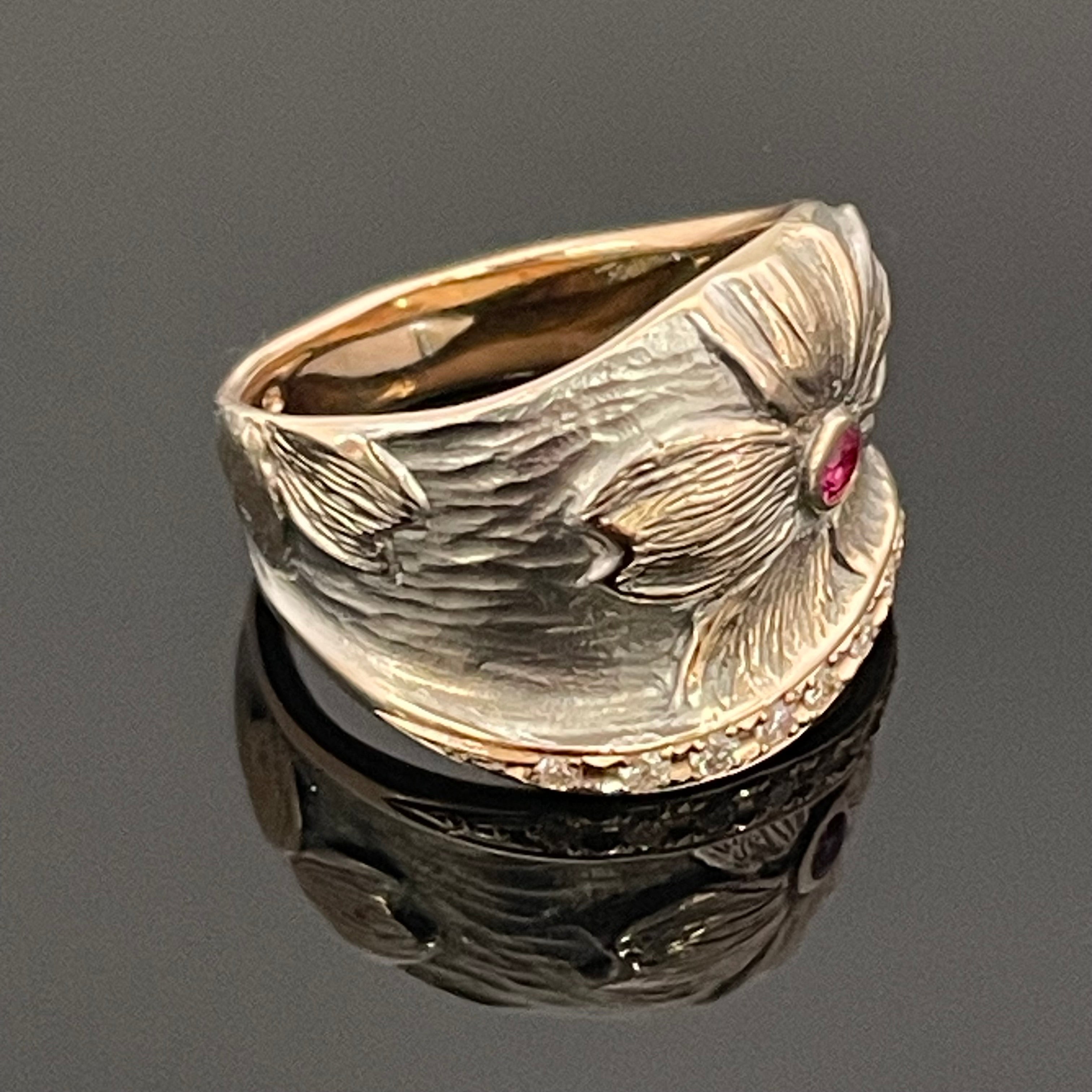 ノンブランド _PS0.09Ct/FD0.12ct _K18RG/10gデザインリング#15号_中古品