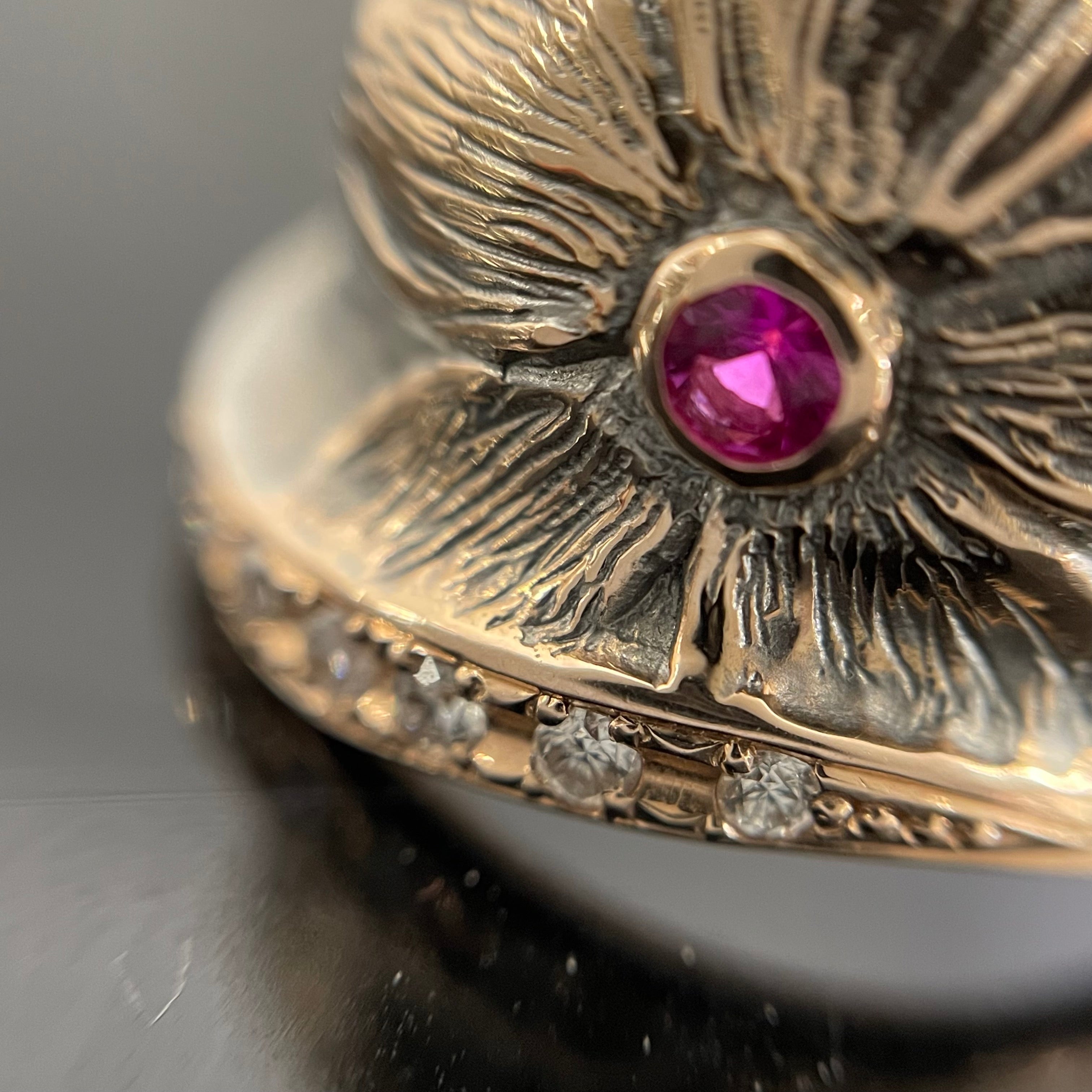 ノンブランド _PS0.09Ct/FD0.12ct _K18RG/10gデザインリング#15号_中古品