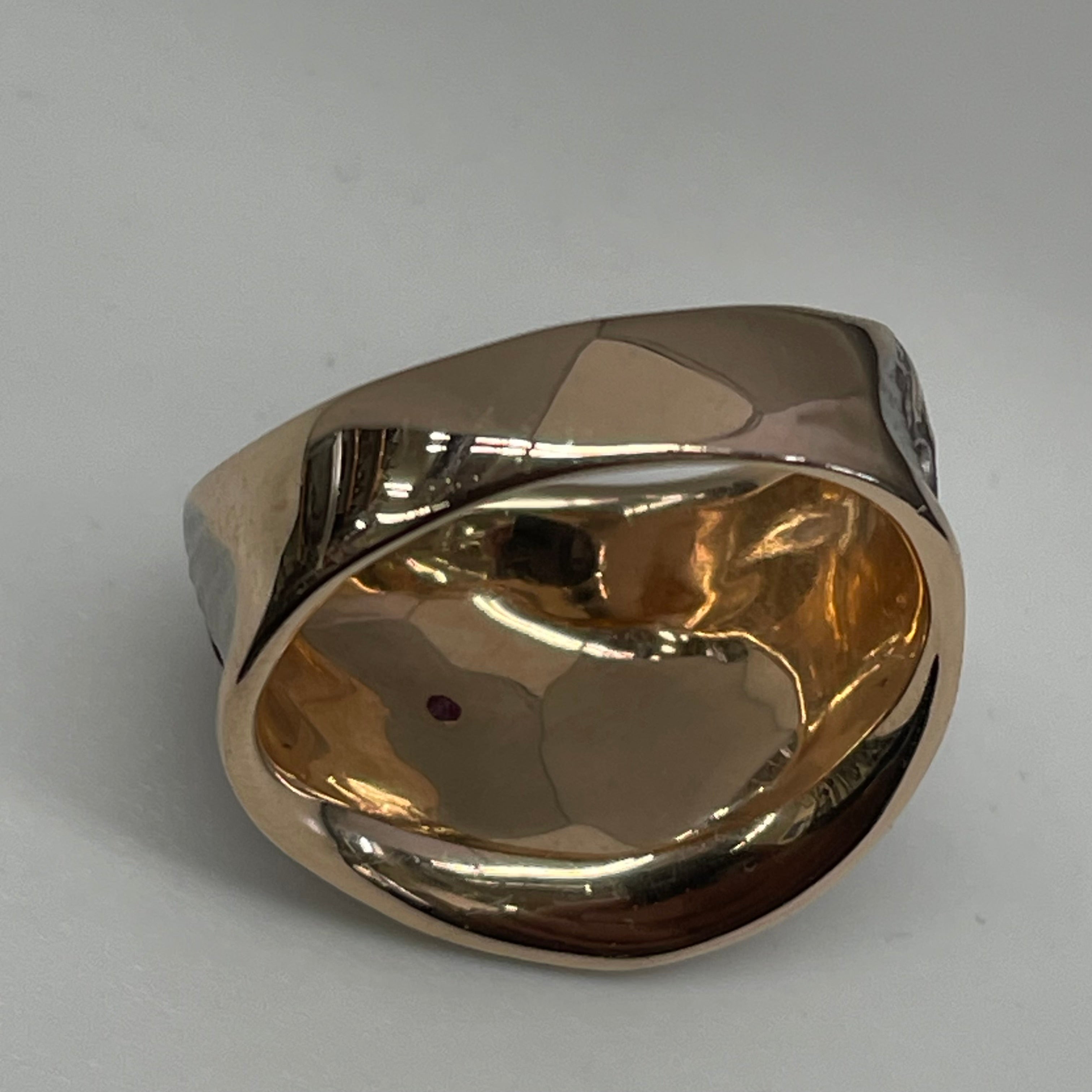 ノンブランド _PS0.09Ct/FD0.12ct _K18RG/10gデザインリング#15号_中古品