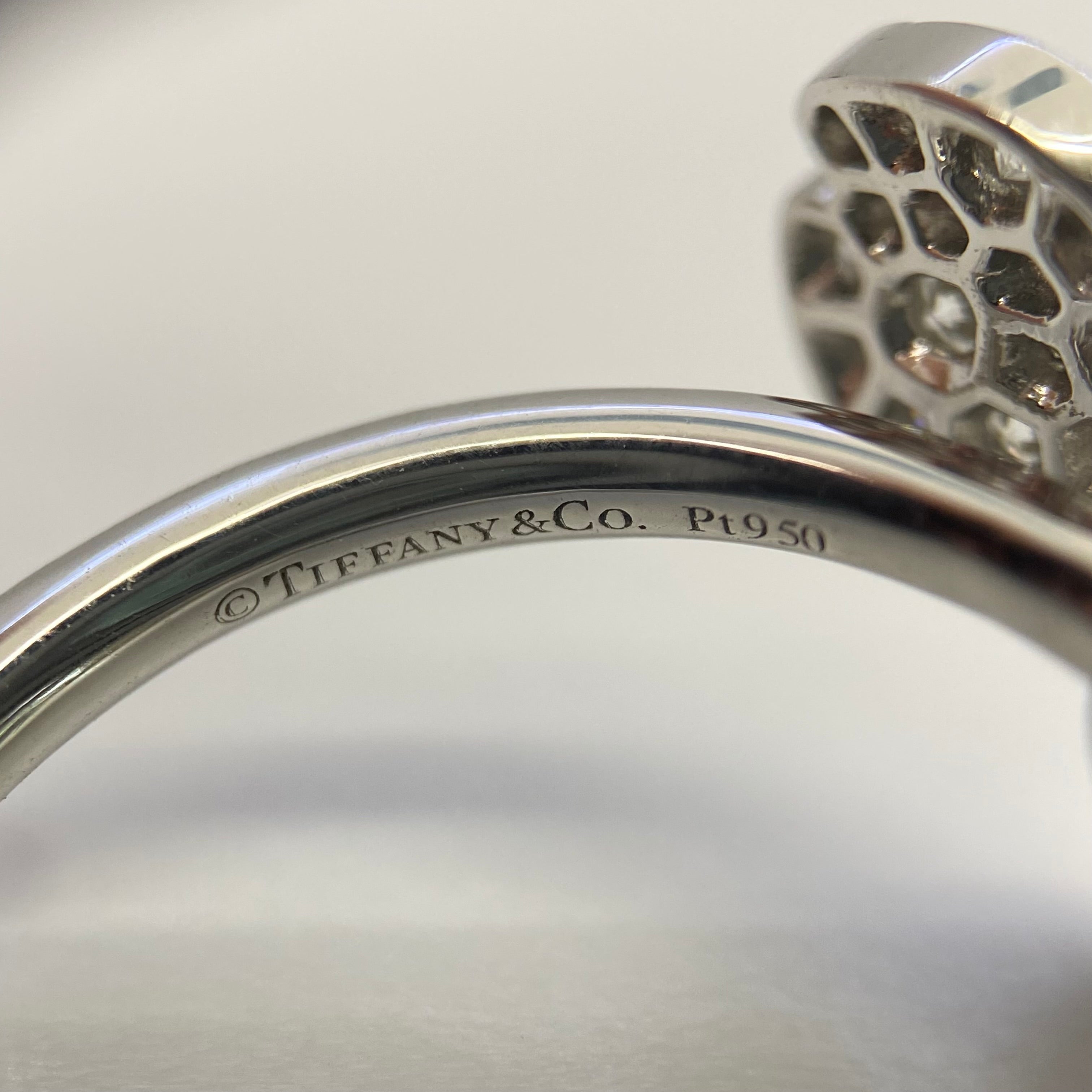 TIFFANY &Co(ティファニー)_ペーパーフラワー Ptプラチナ950_アクアマリン/ダイヤモンド_リング(指輪)_中古品