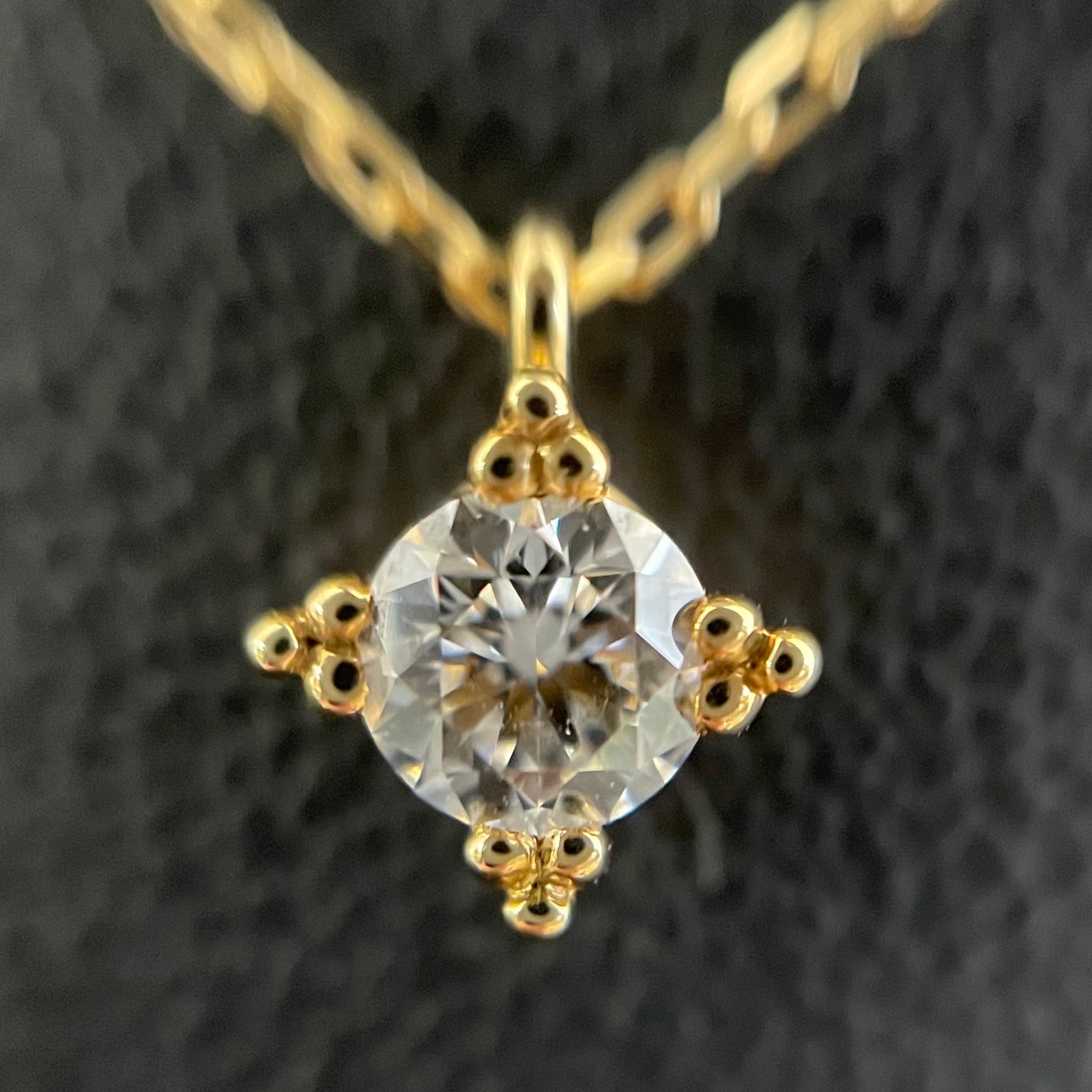 【送料無料】_ ノンブランド_K18ダイヤモンドネックレス_ D0.23ct/1.3g _中古品