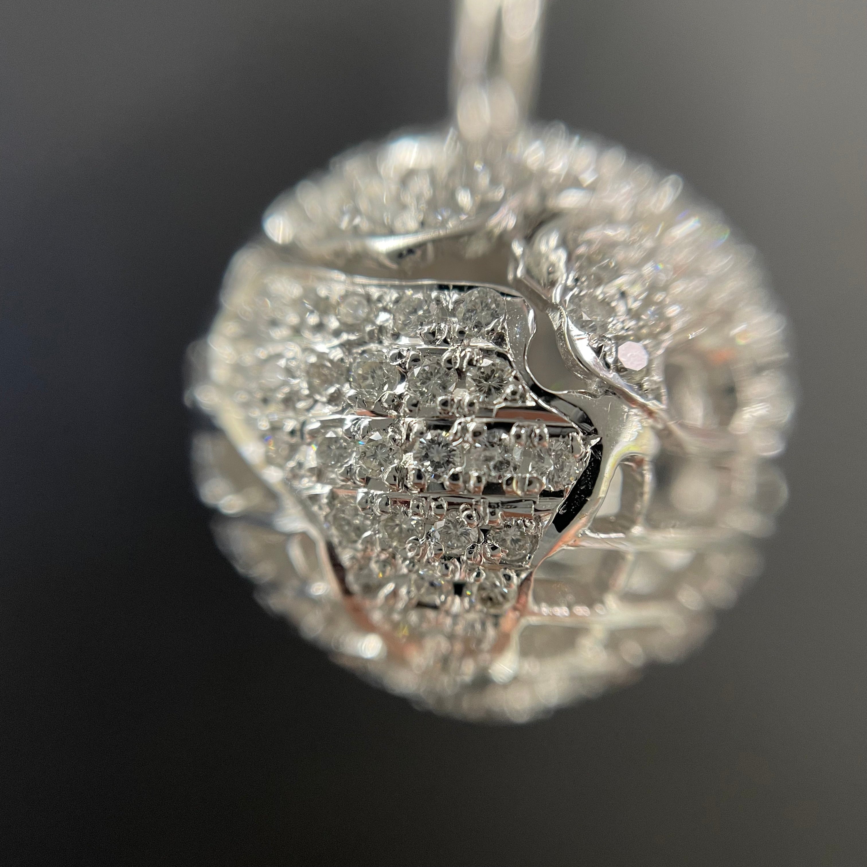 ノンブランド_アースモチーフダイヤモンドネックレス_K18WG/14.8g FD1.2ct_ 中古品