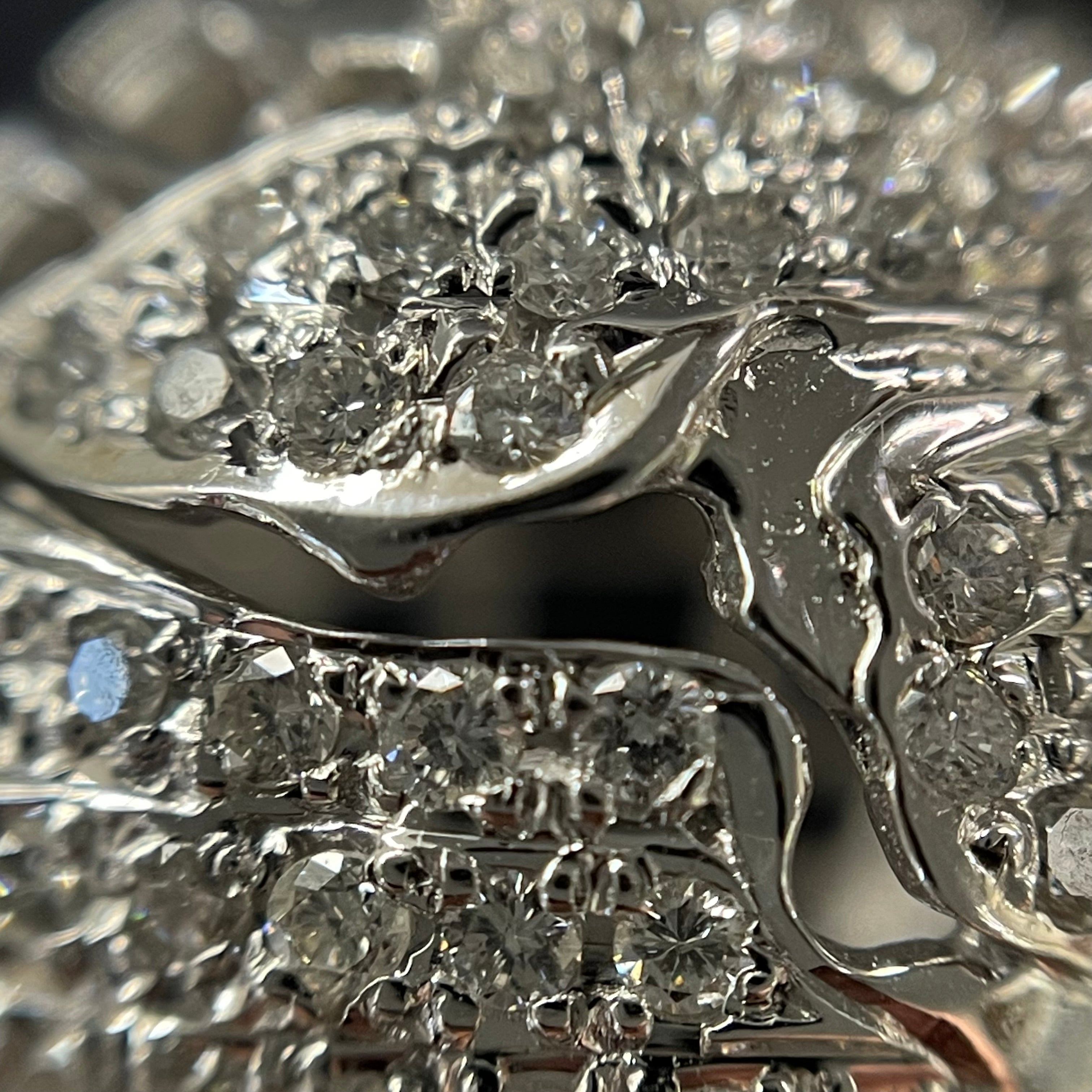 ノンブランド_アースモチーフダイヤモンドネックレス_K18WG/14.8g FD1.2ct_ 中古品