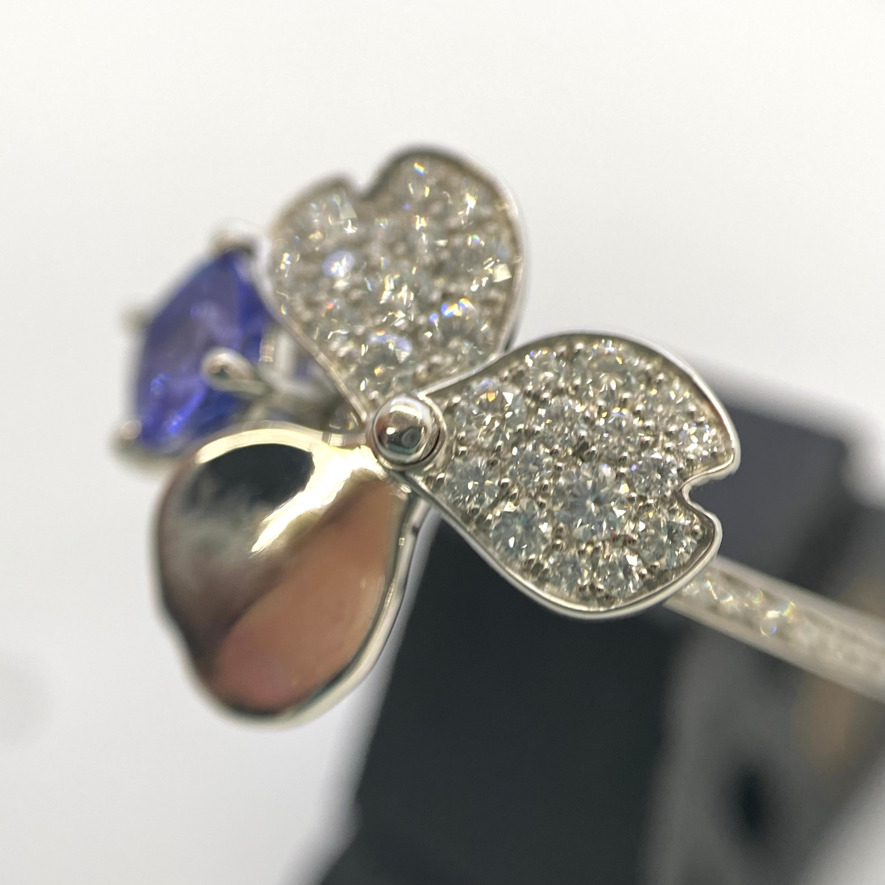 TIFFANY &Co(ティファニー)_ペーパーフラワー Ptプラチナ950_タンザナイト/ダイヤモンド_リング(指輪)_中古品
