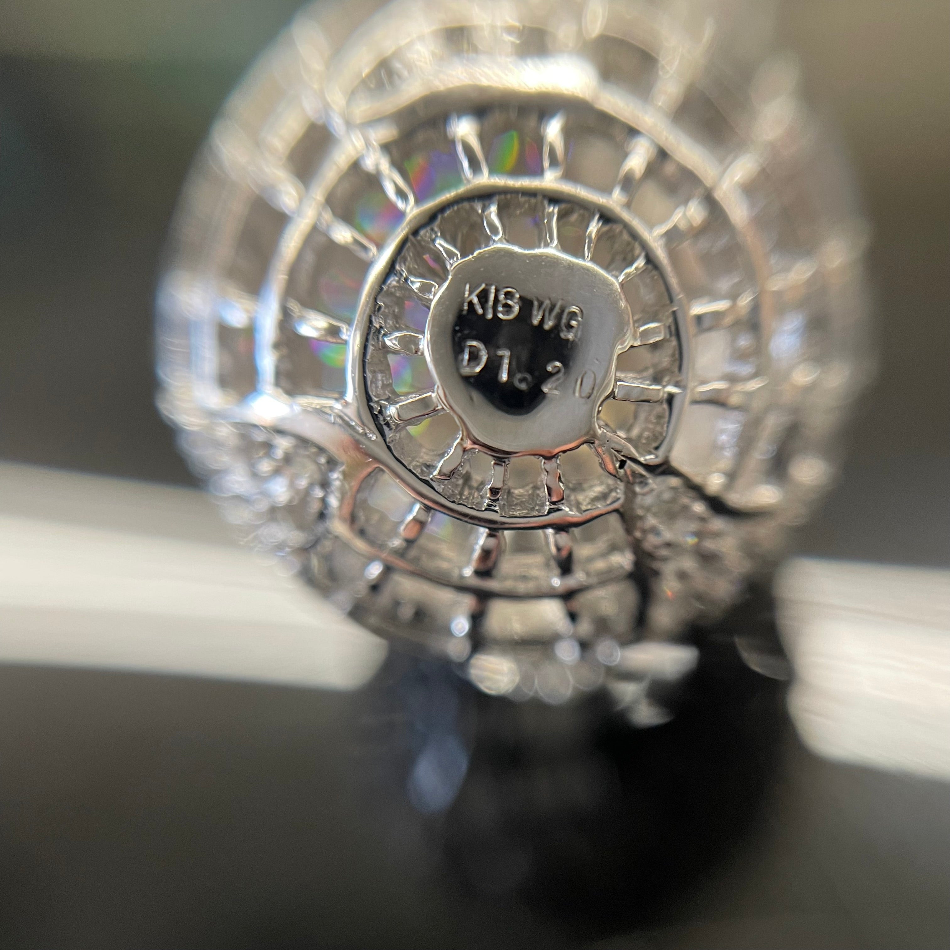 ノンブランド_アースモチーフダイヤモンドネックレス_K18WG/14.8g FD1.2ct_ 中古品