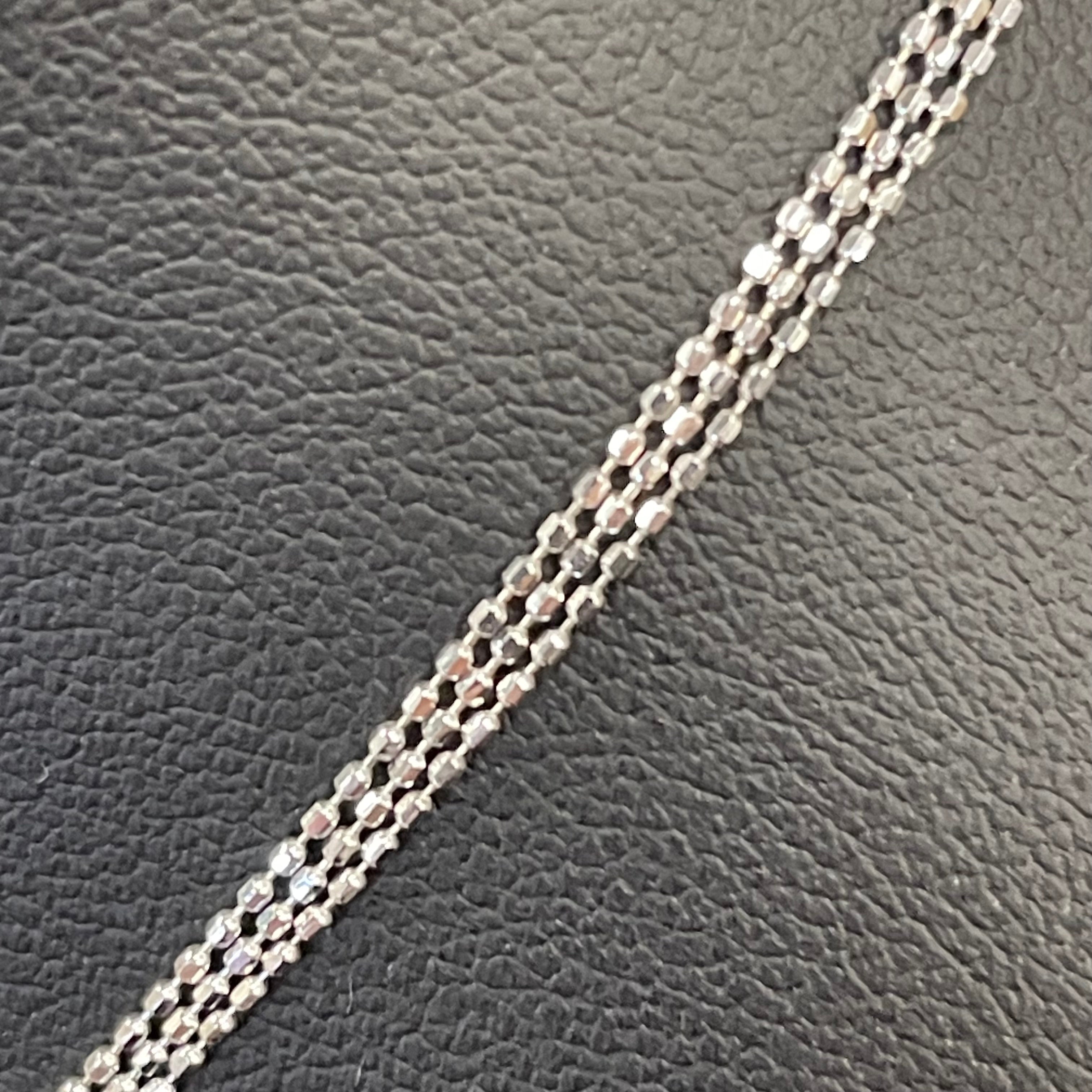 ノンブランド_アースモチーフダイヤモンドネックレス_K18WG/14.8g FD1.2ct_ 中古品