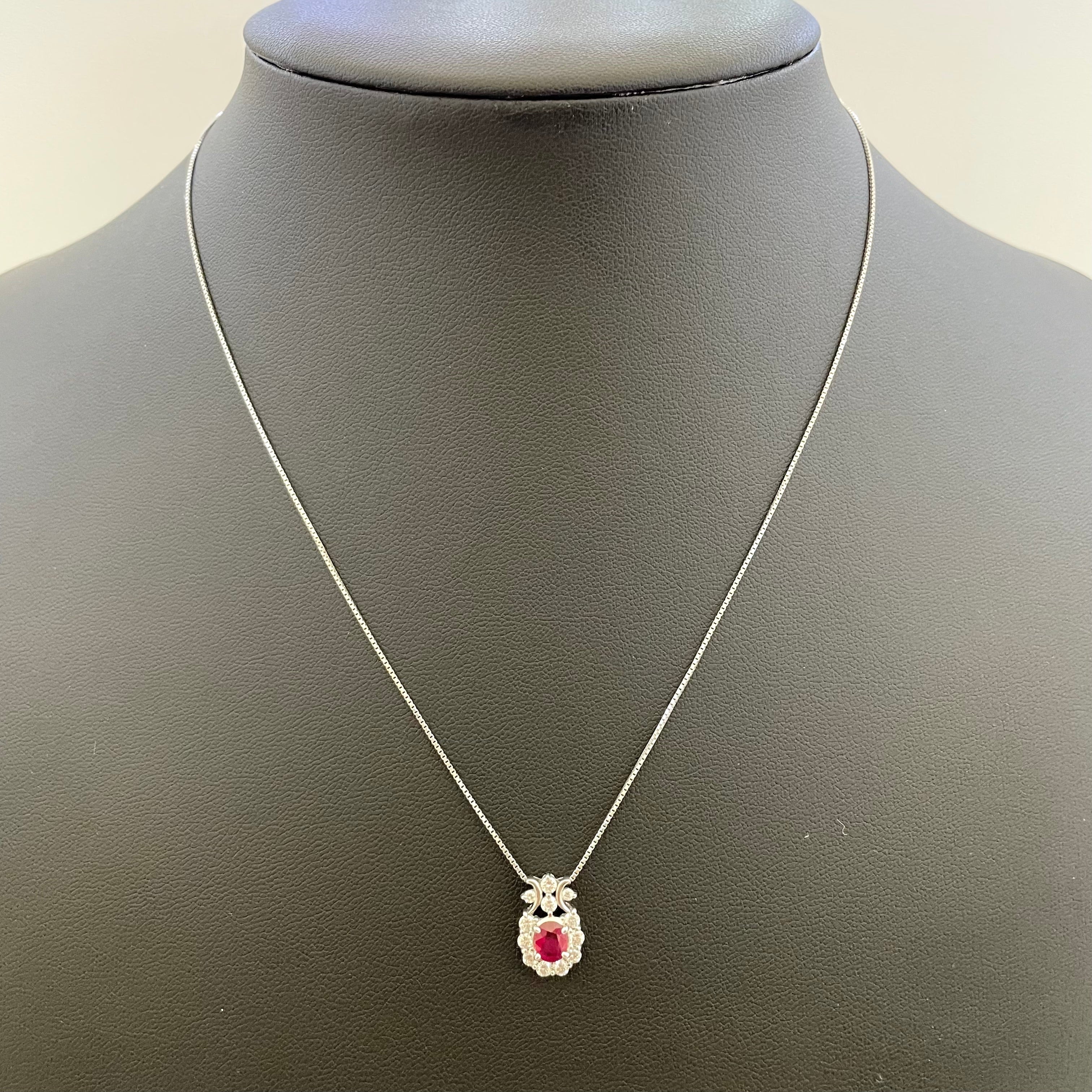 ノンブランド_ルビー/ダイヤモンドネックレス_Pt900/Pt850 4.1g_(R0.58/FD0.48ct)_中古品