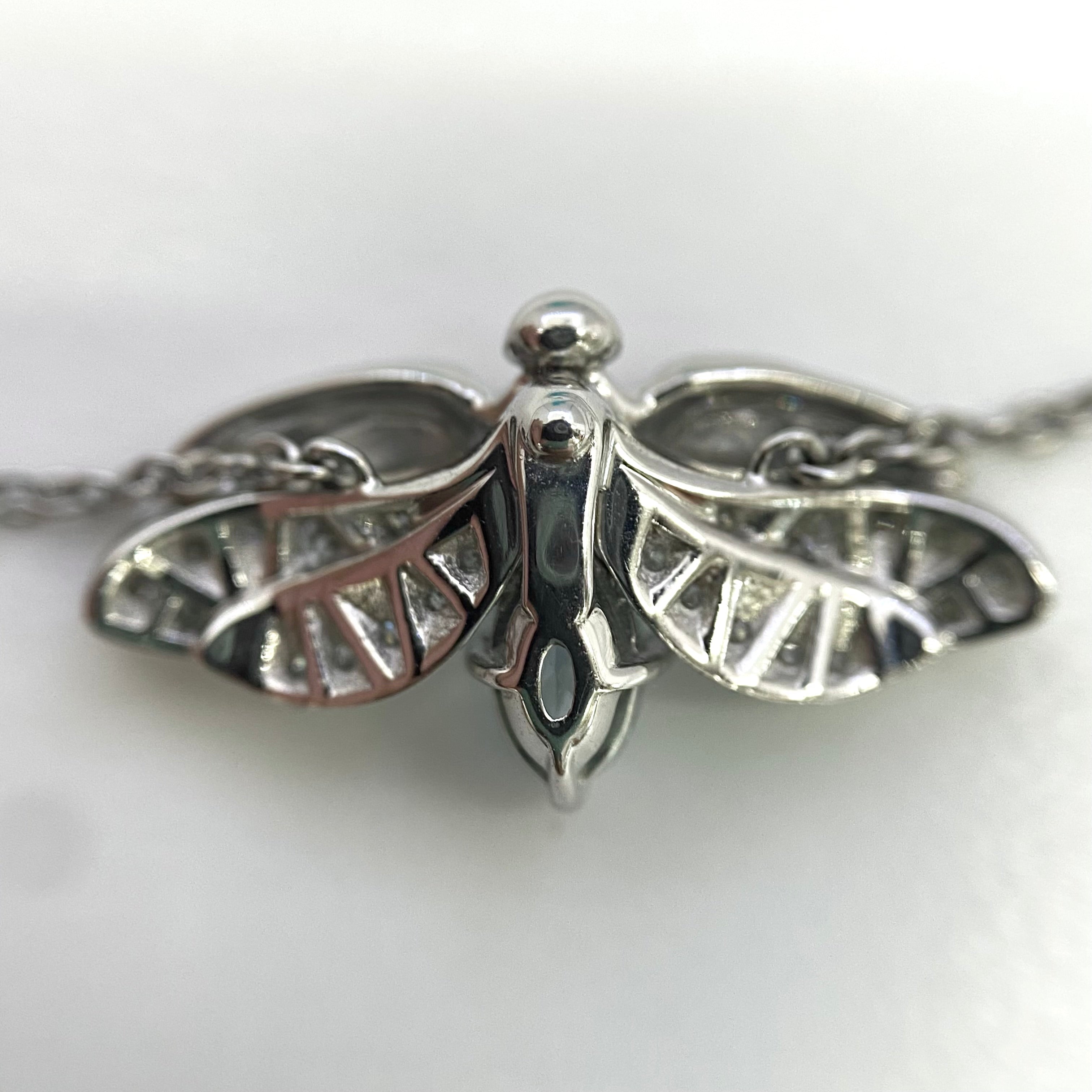 TIFFANY &Co(ティファニー)_ペーパーフラワー Ptプラチナ950_アクアマリン/ダイヤモンド_ファイヤーフライネックレス_中古品