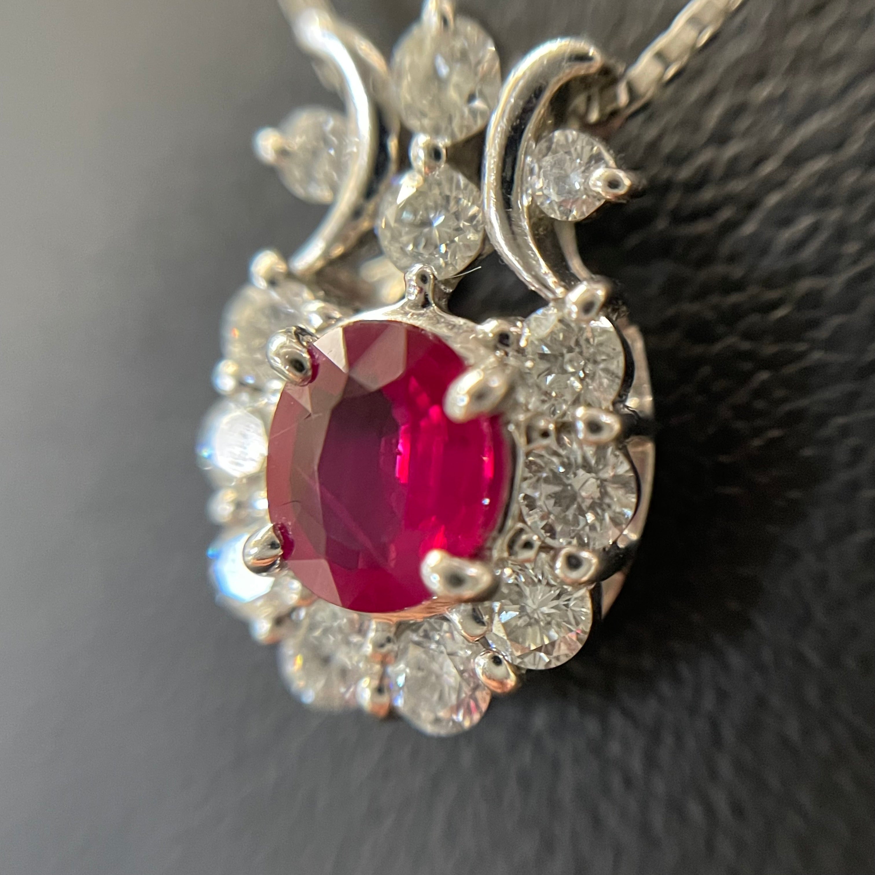 ノンブランド_ルビー/ダイヤモンドネックレス_Pt900/Pt850 4.1g_(R0.58/FD0.48ct)_中古品