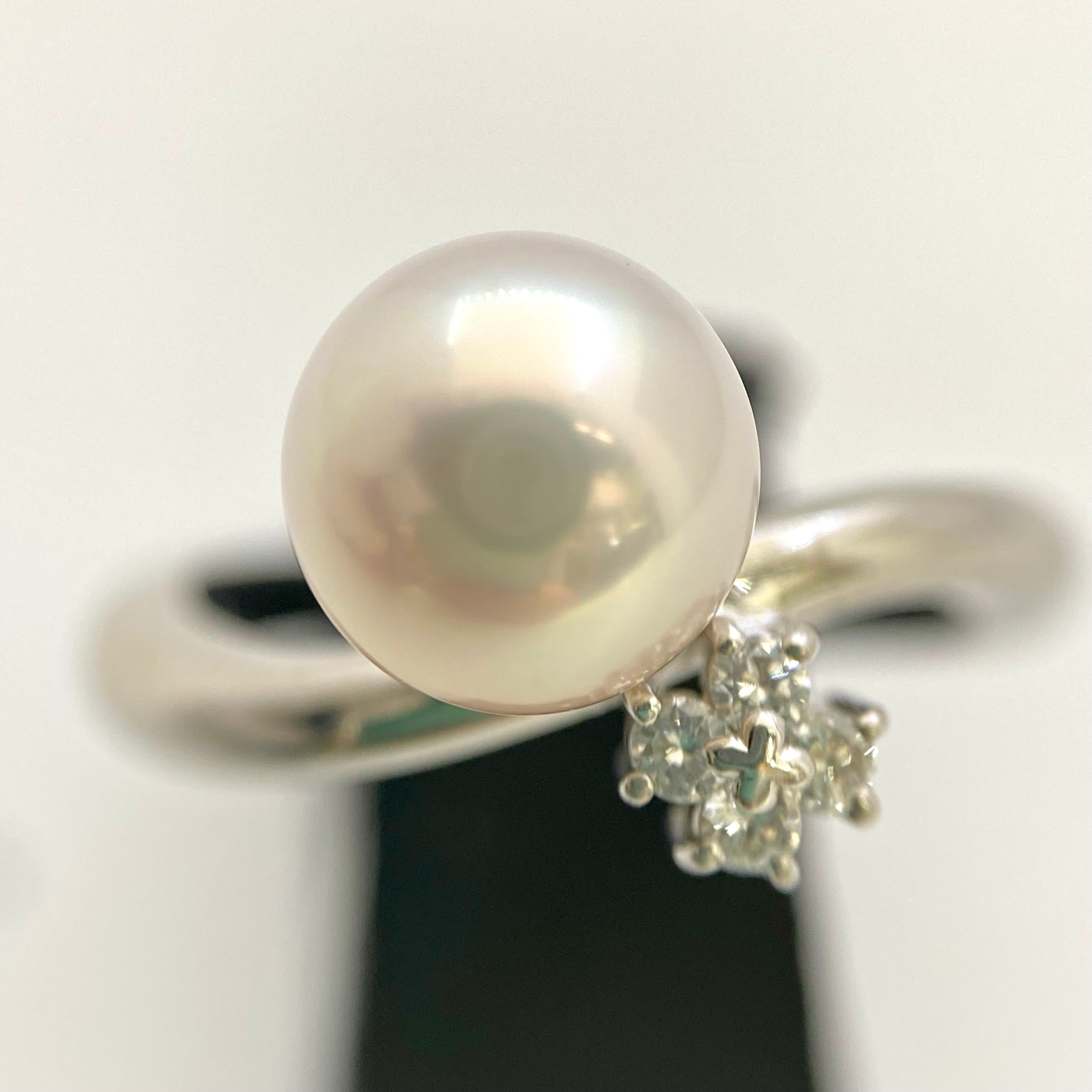 【送料無料】_TASAKI_(田崎)_パール約8.0㎜ FD0.07ct_Pt900リング(指輪) _中古品