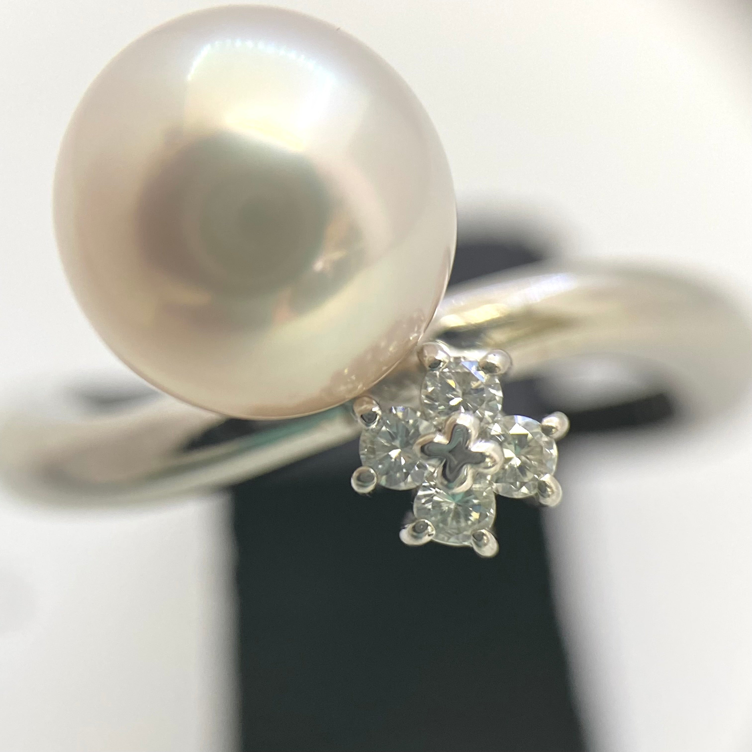 【送料無料】_TASAKI_(田崎)_パール約8.0㎜ FD0.07ct_Pt900リング(指輪) _中古品