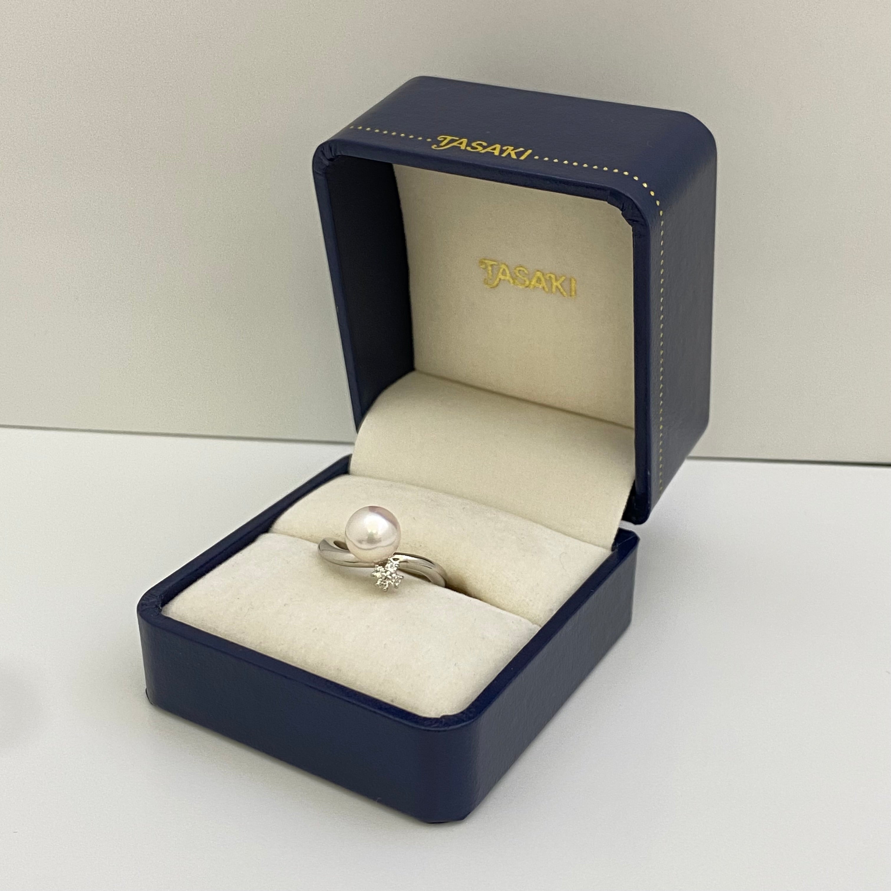 【送料無料】_TASAKI_(田崎)_パール約8.0㎜ FD0.07ct_Pt900リング(指輪) _中古品