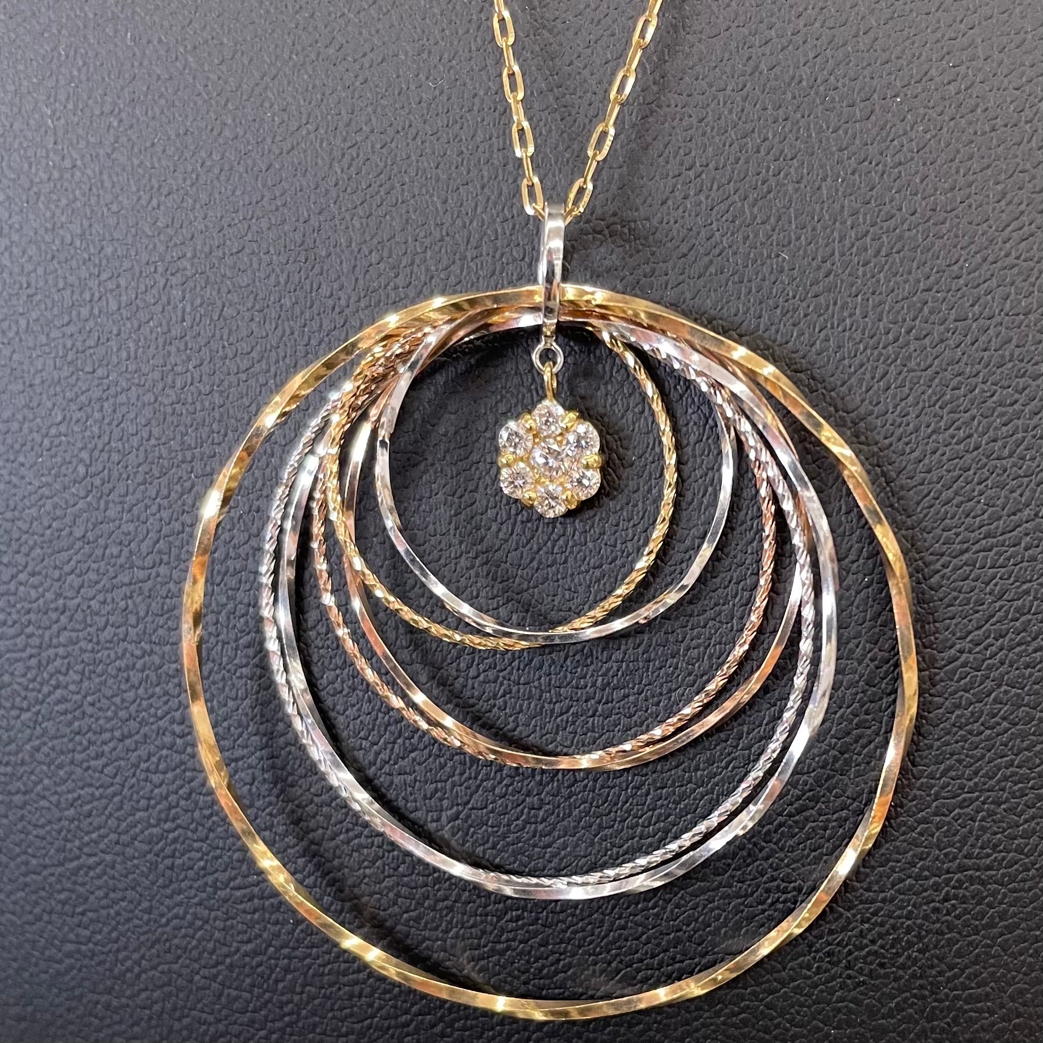 ノンブランド_ダイヤモンドネックレス _K18/K18WG 6.1g/FD0.2ct_中古品