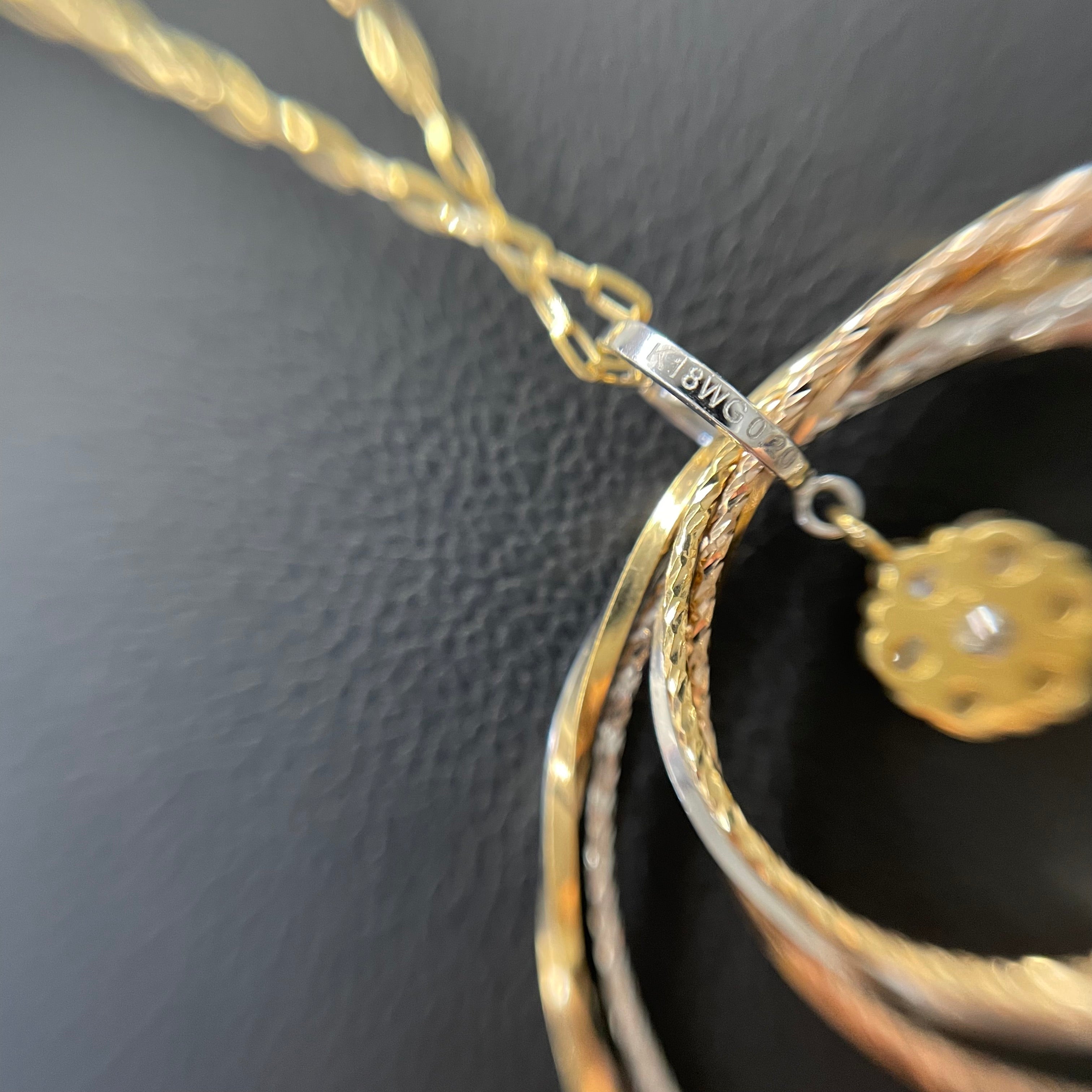 ノンブランド_ダイヤモンドネックレス _K18/K18WG 6.1g/FD0.2ct_中古品