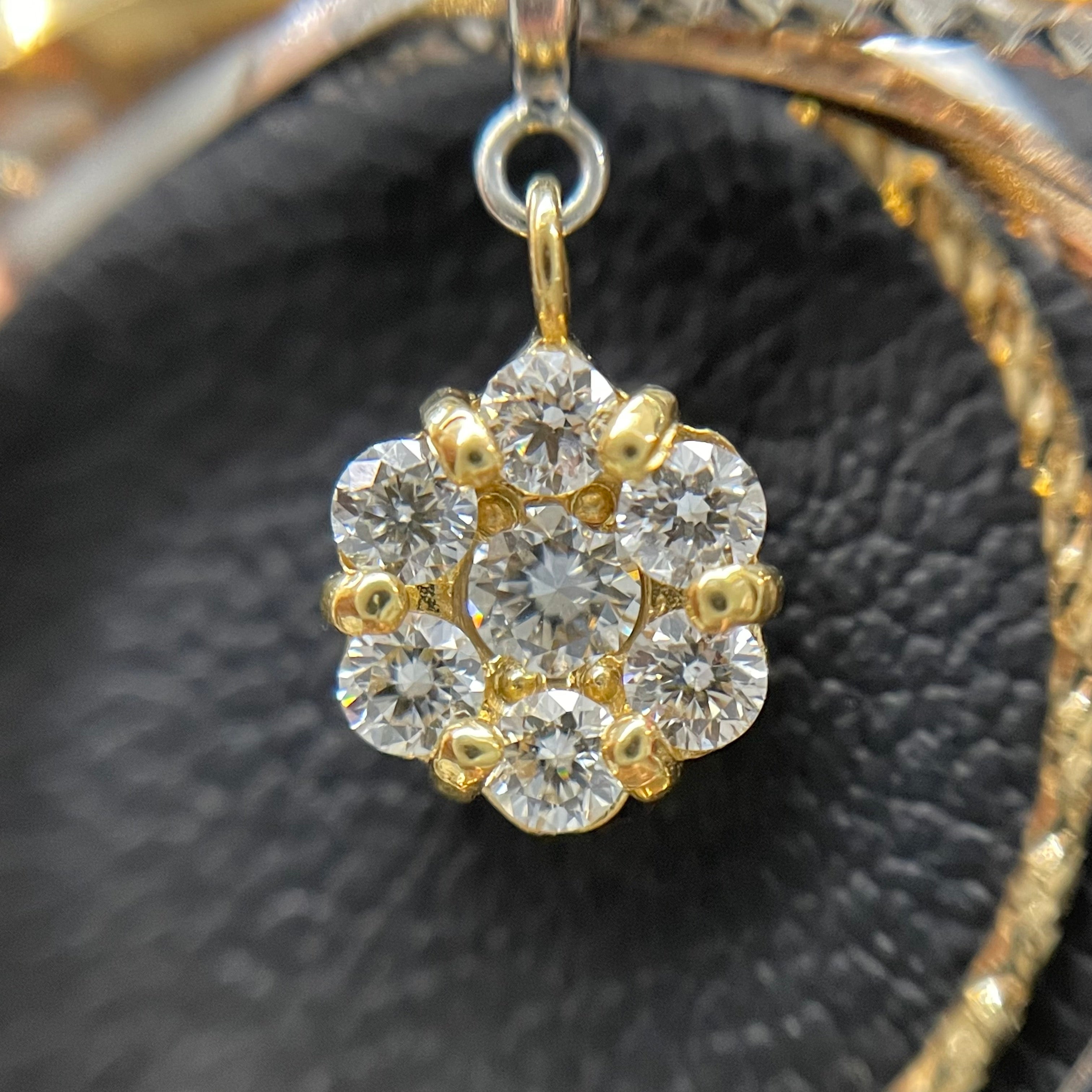 ノンブランド_ダイヤモンドネックレス _K18/K18WG 6.1g/FD0.2ct_中古品