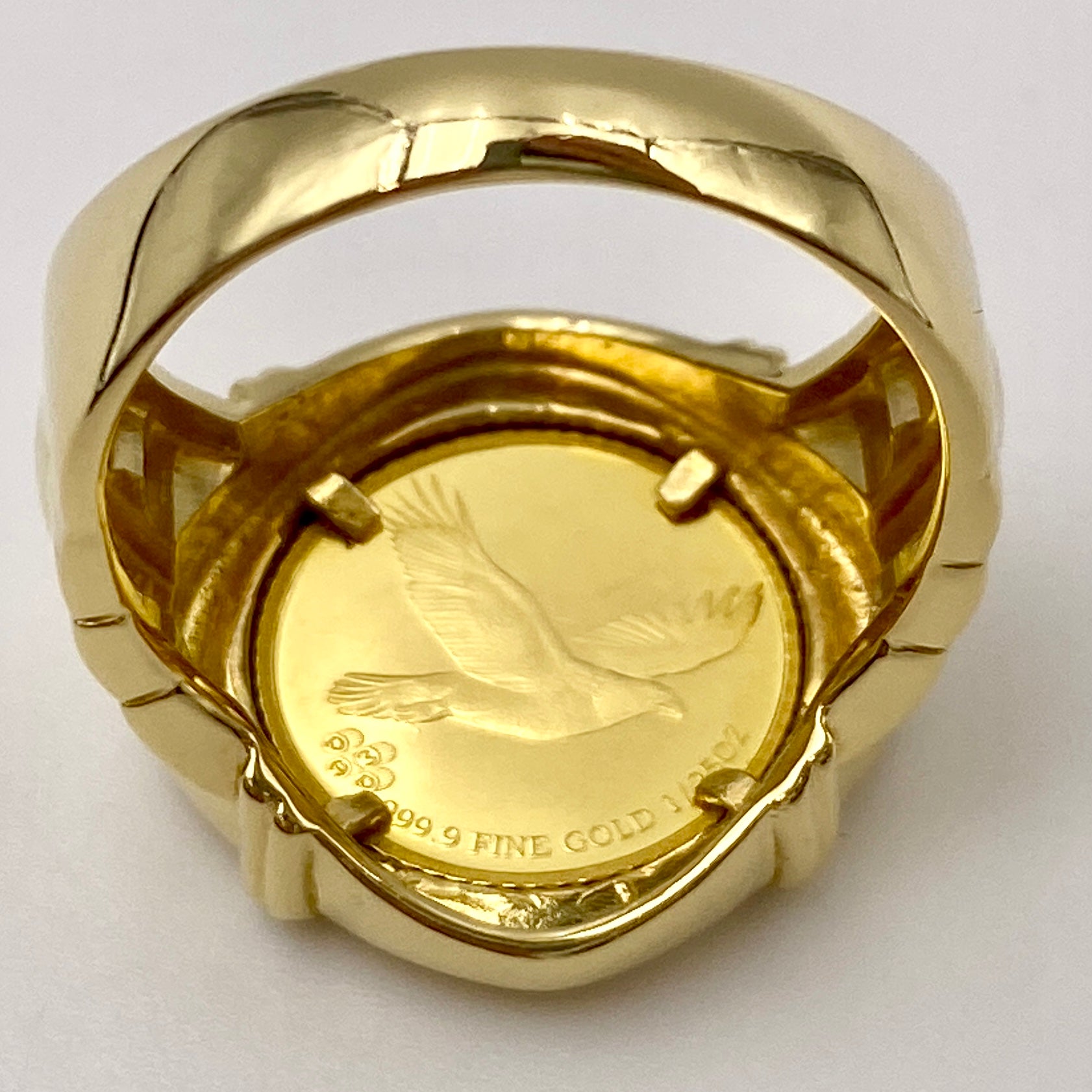 【送料無料】_ ノンブランド _K18/純金コインリング_1/25ozアメリカンヒストリー _中古品